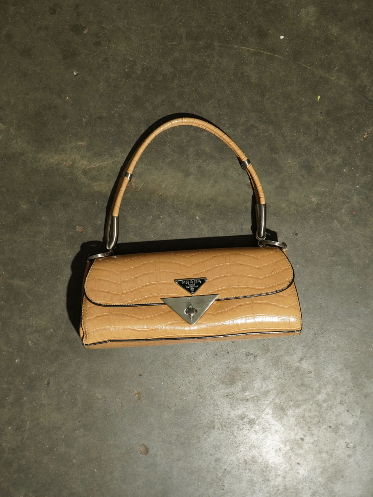 Prada-style croc shoulder bag — image 2