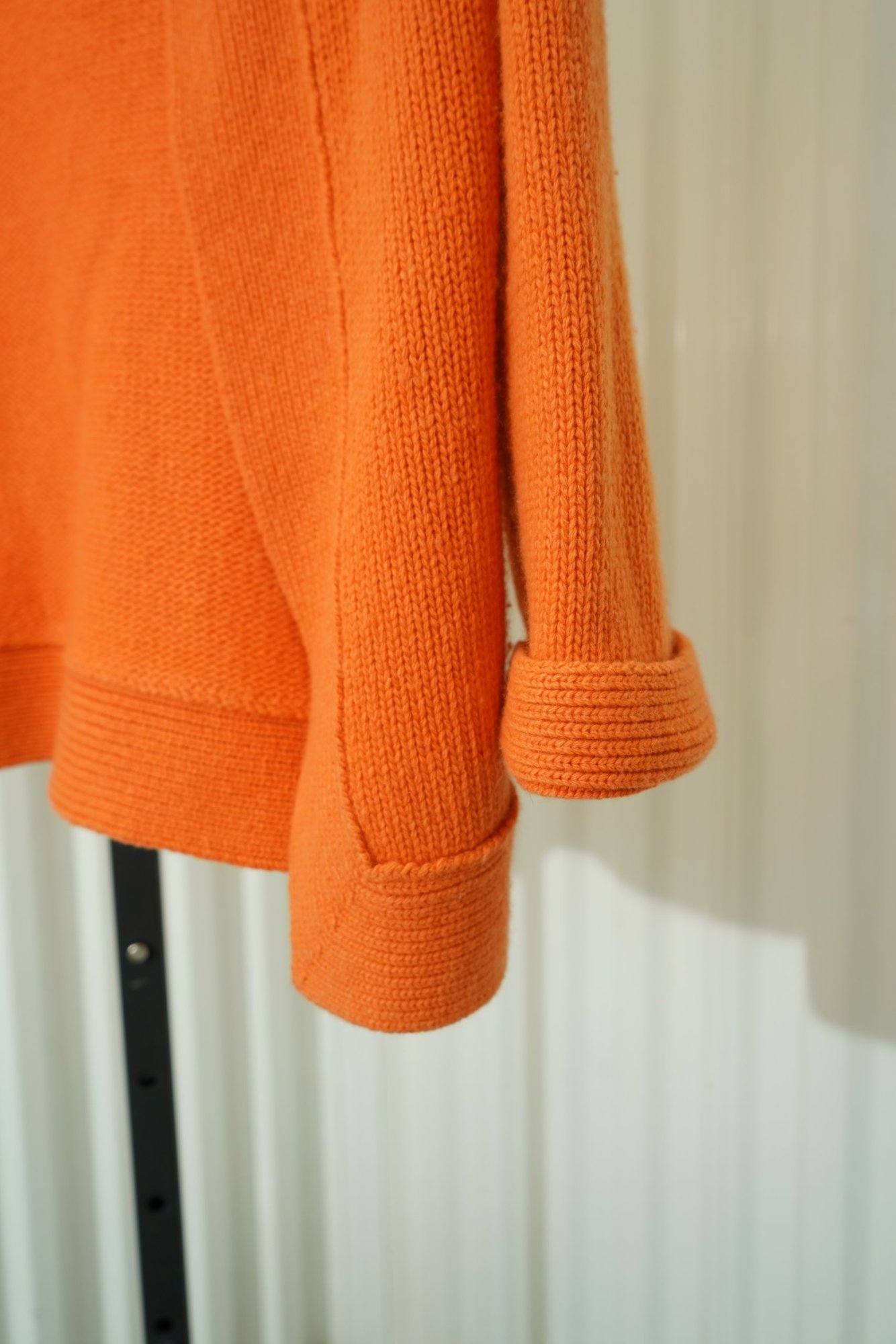 2010s-2020s J. CREW Wool Pumpkin Orange Crochet Wool Cardigan, image 5