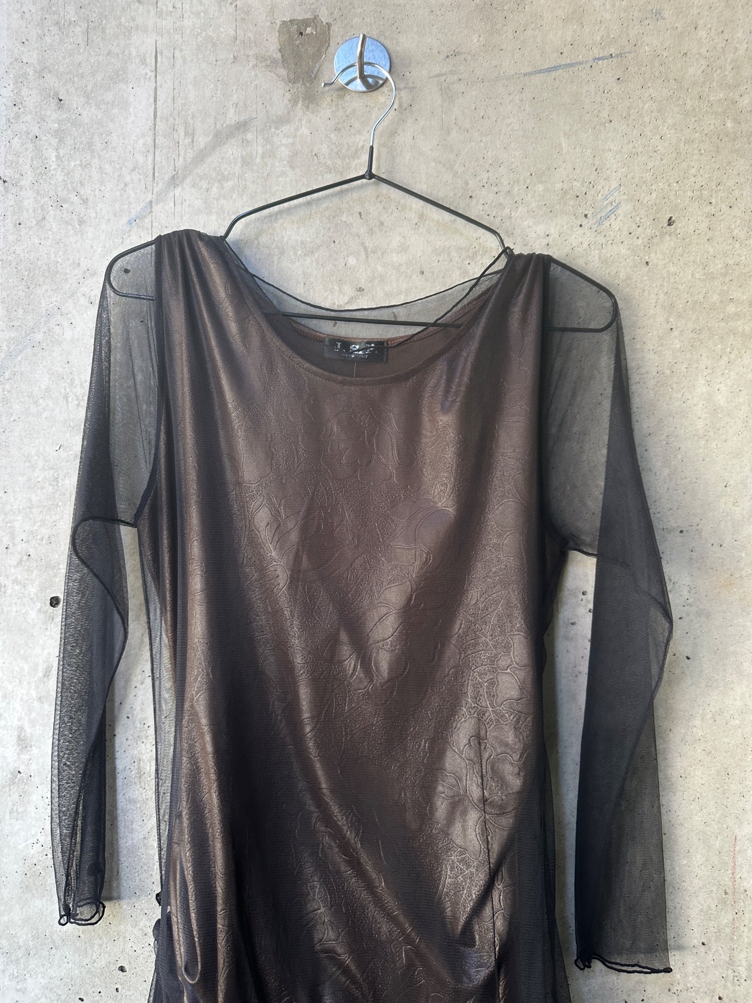1990s-2000s J.S.P. Sheer Mesh Ruched Dress, image 3