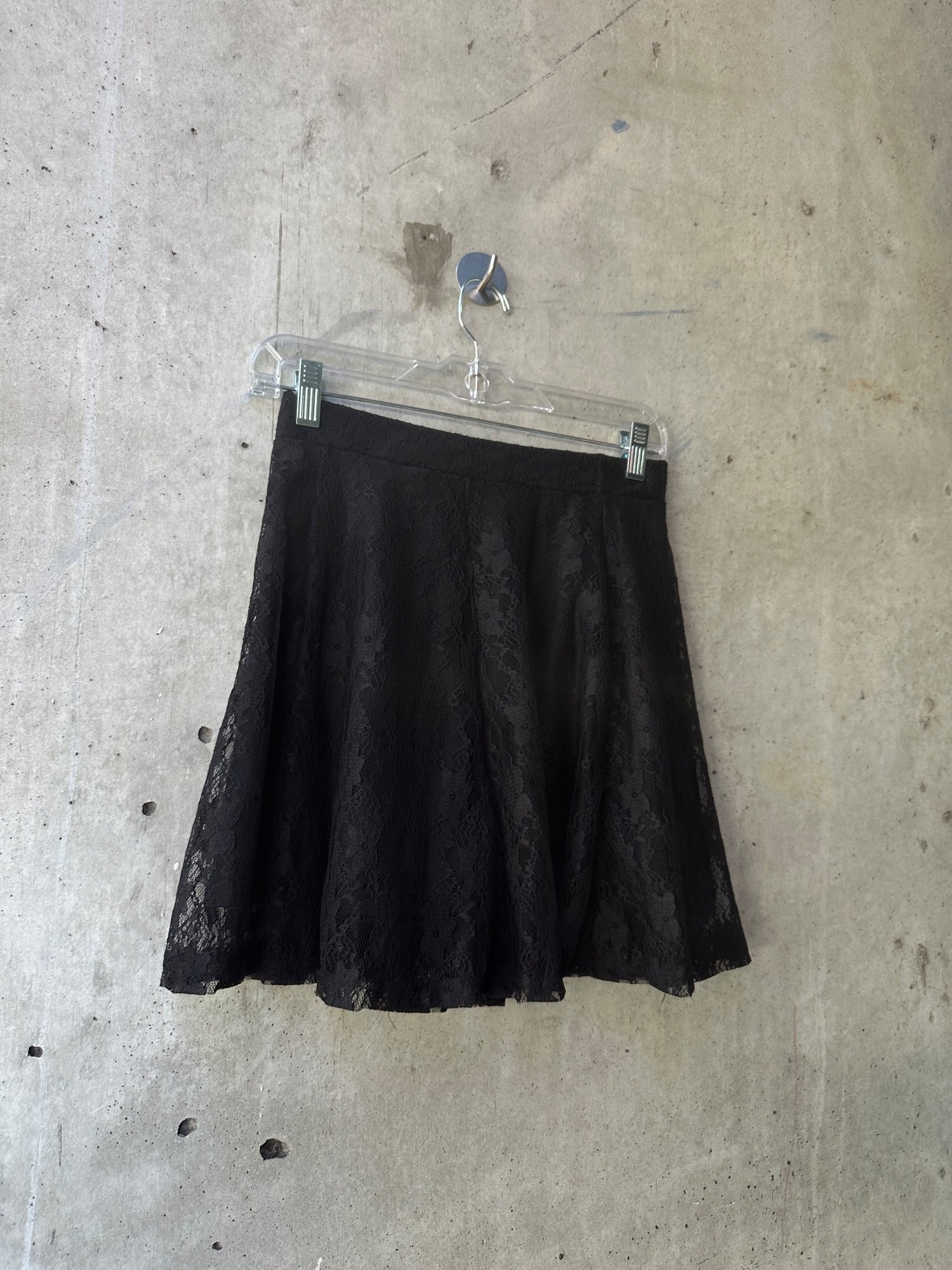 2000s-2010s Sociology Black Lace Skater Skirt, image 4