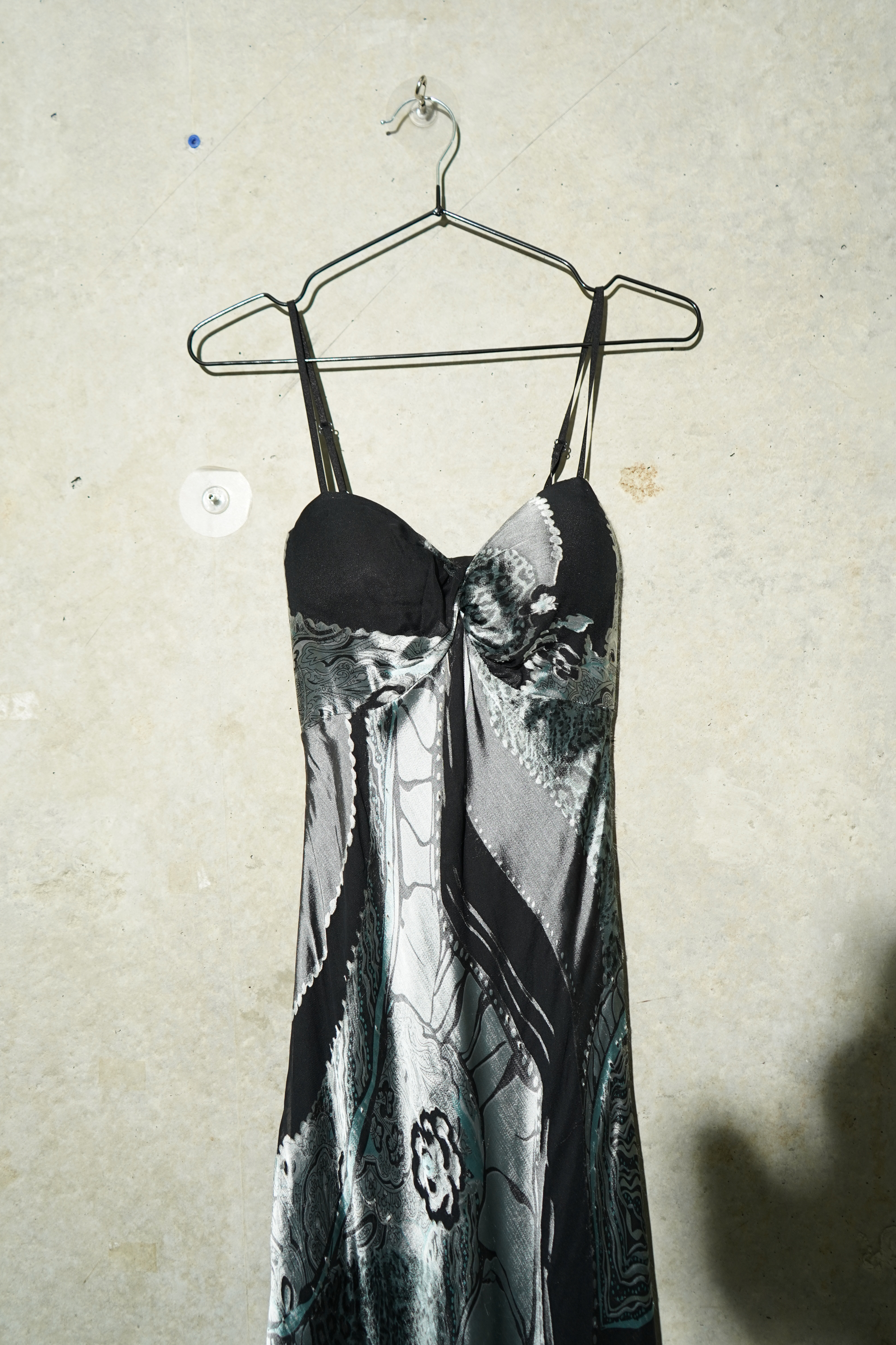 Black and Silver Abstract Print Midi Dress — image 3
