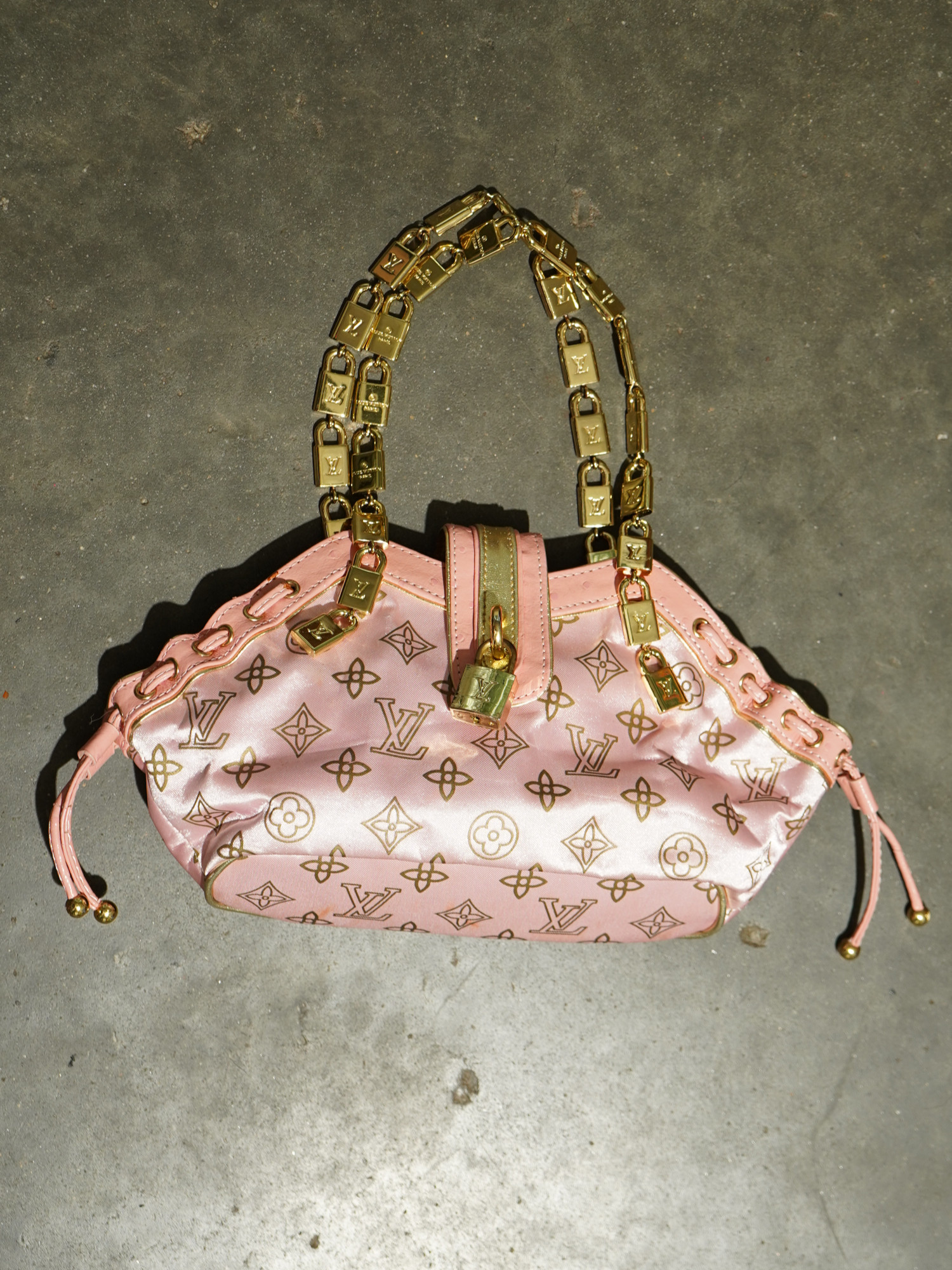 LV-style pink satin mini bag — image 2