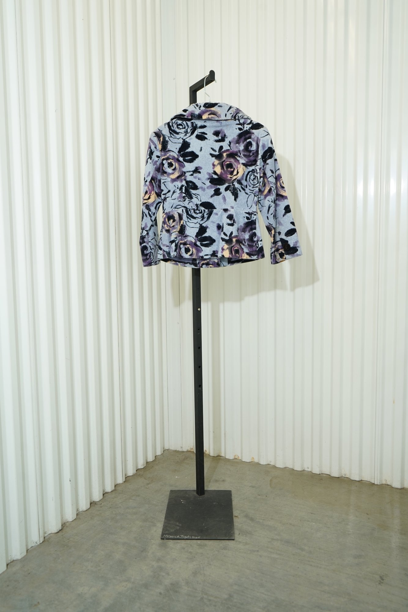 Y2K Odille Watercolor Rose Print Rpimded Shawl Portrait collar Cropped Jacet, image 6
