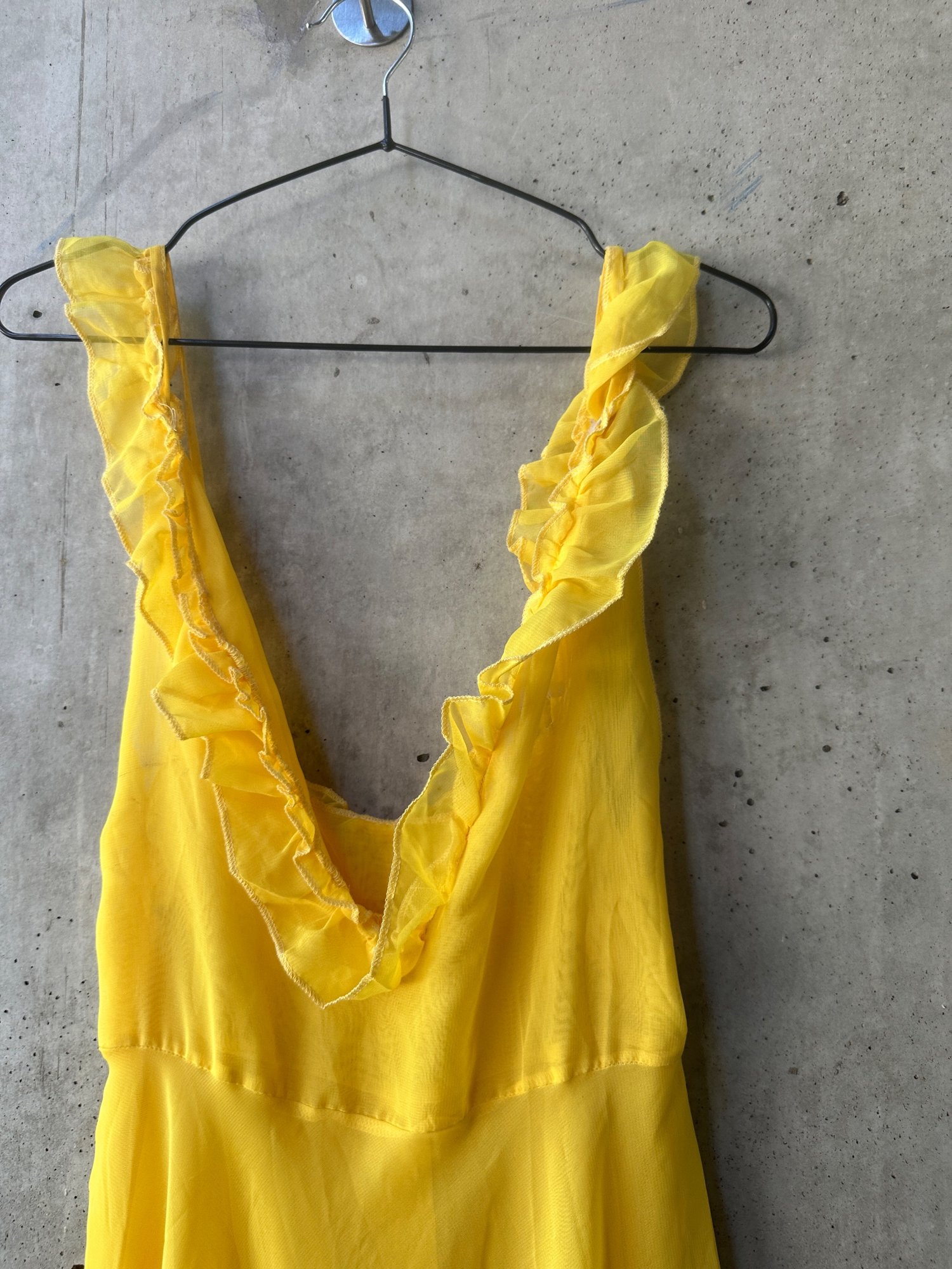 Yellow Ruffle Strap Maxi Dress, image 2
