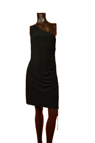 laundry black one shoulder dress Laundry by Shelli Segal Beaded One Shoulder Gown Black Jersey Size 4 M Celebrity Owned