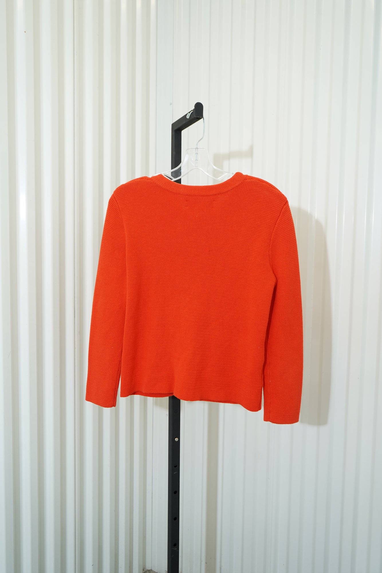 2000s-2010s LOFT orange full-zip cotton knit cardigan jacket, image 6