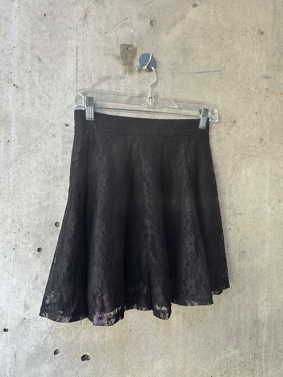 2000s-2010s Sociology Black Lace Skater Skirt