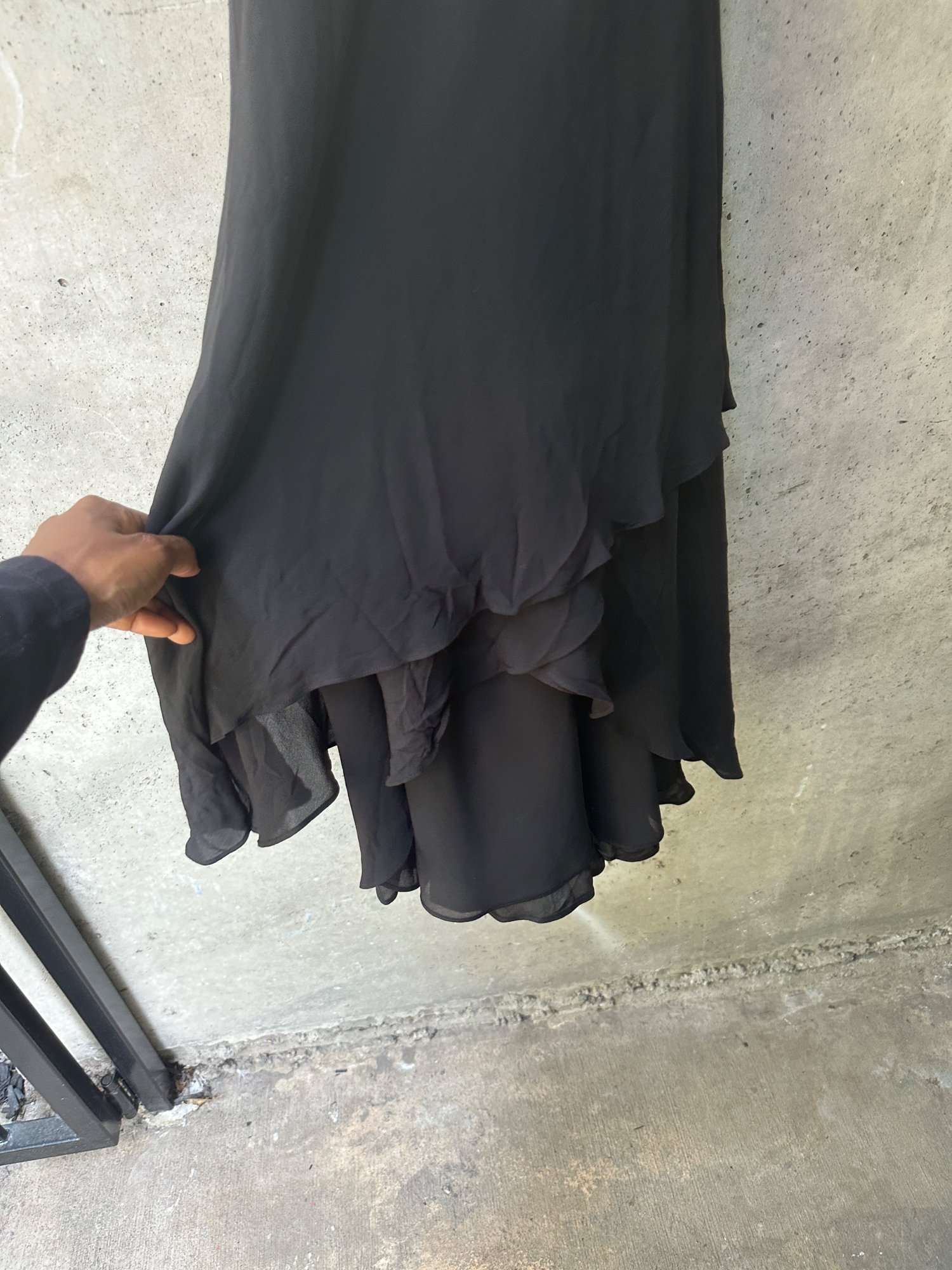 1990s-2000s Ann Taylor Layered Ruffle Hem Silk Dress, image 2