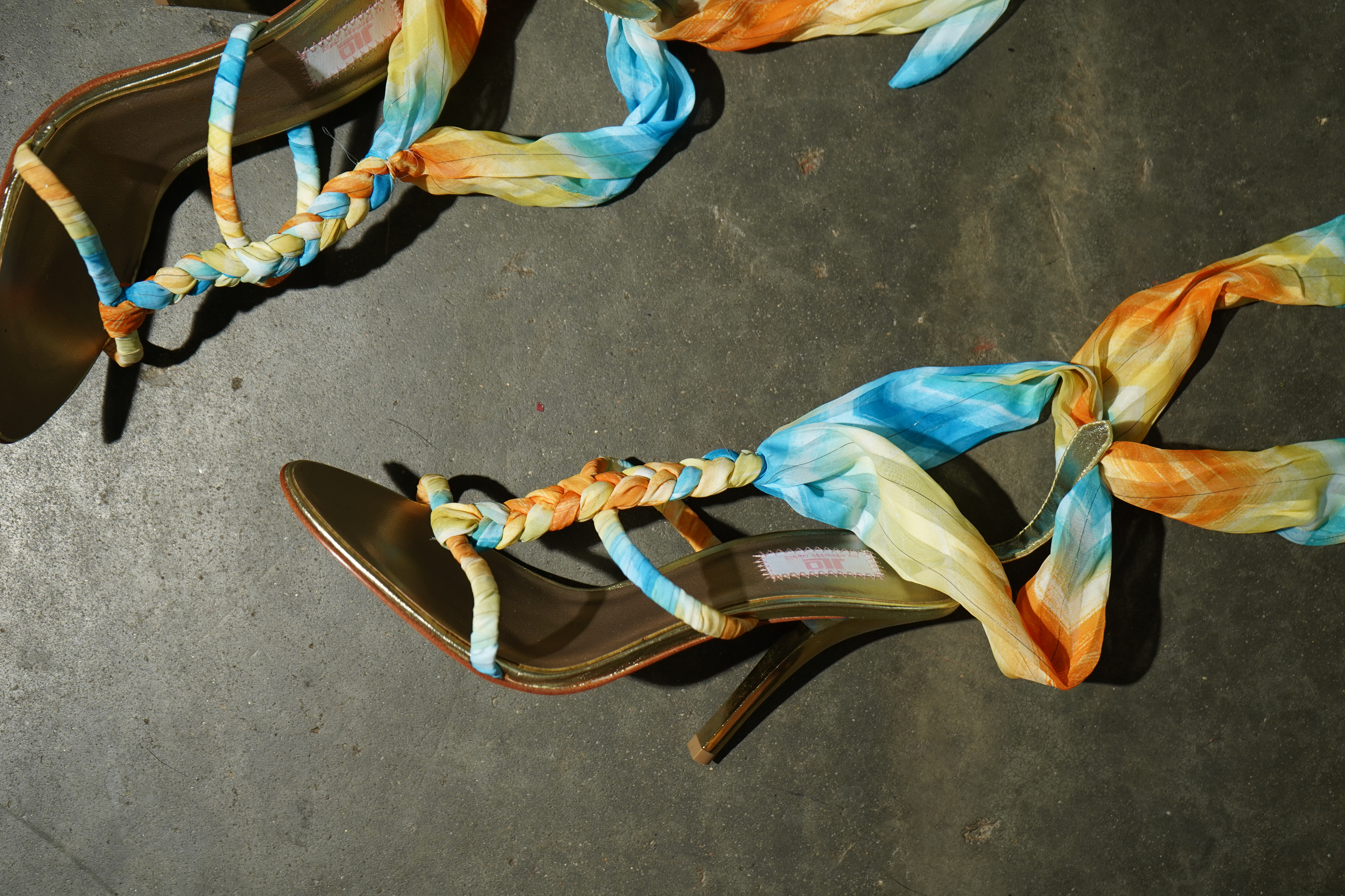 JLO Braided Silk Scarf Lace-Up Gladiator Sandal — image 11