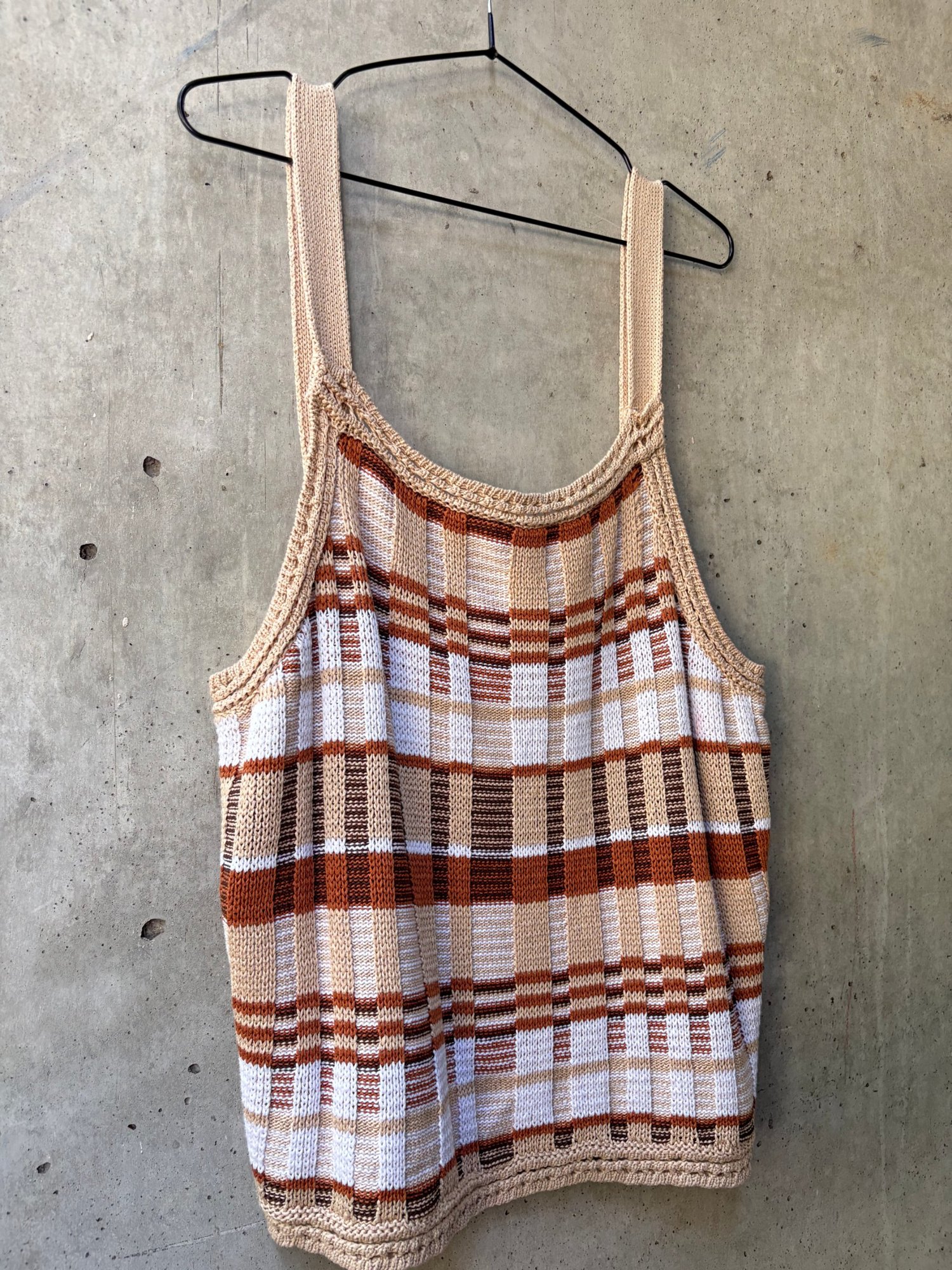 1970s-1980s BANANA REPUBLIC Knit Plaid Tank Top, image 3