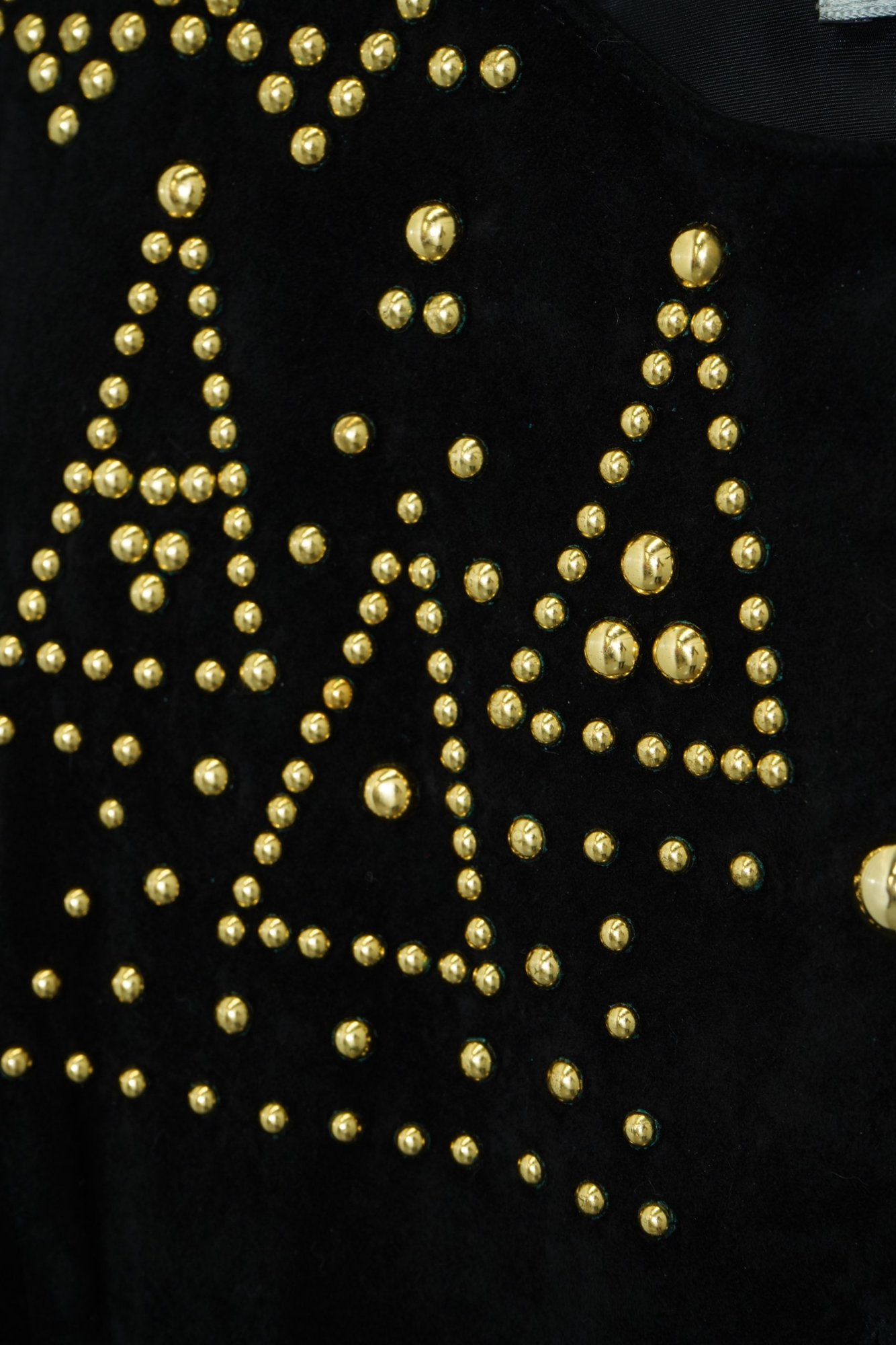 1980s-1990s POSITANO PELLE Genuine Leather Black gold decal/button jacket, image 6