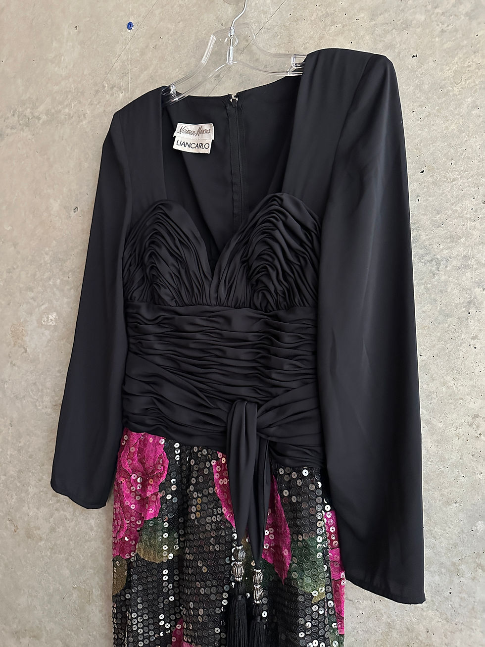 Thumbnail: LIAN CARLO Rose Sequin Evening Dress