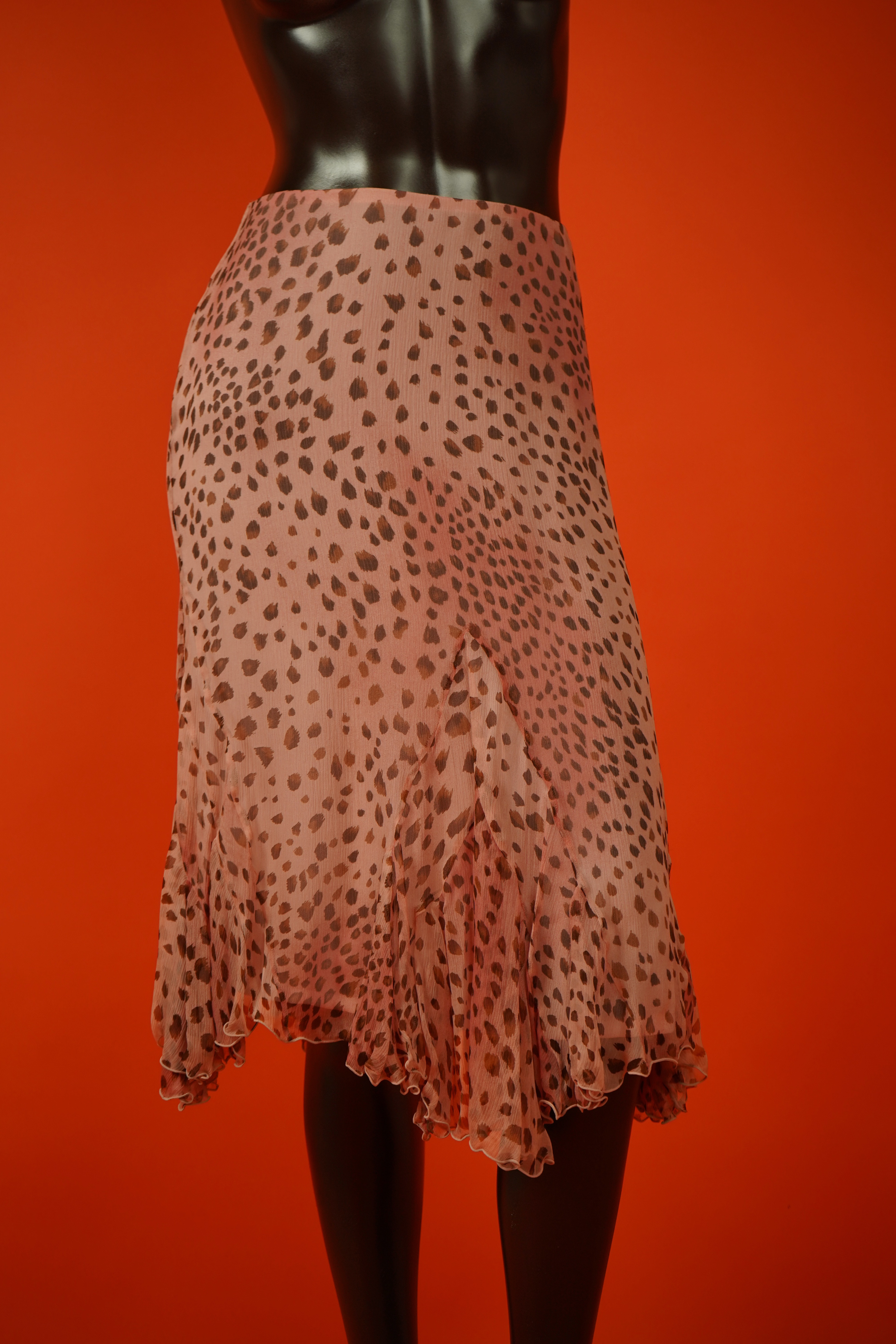 Dana Buchman Petite Pink Cheetah Silk Skirt, image 2