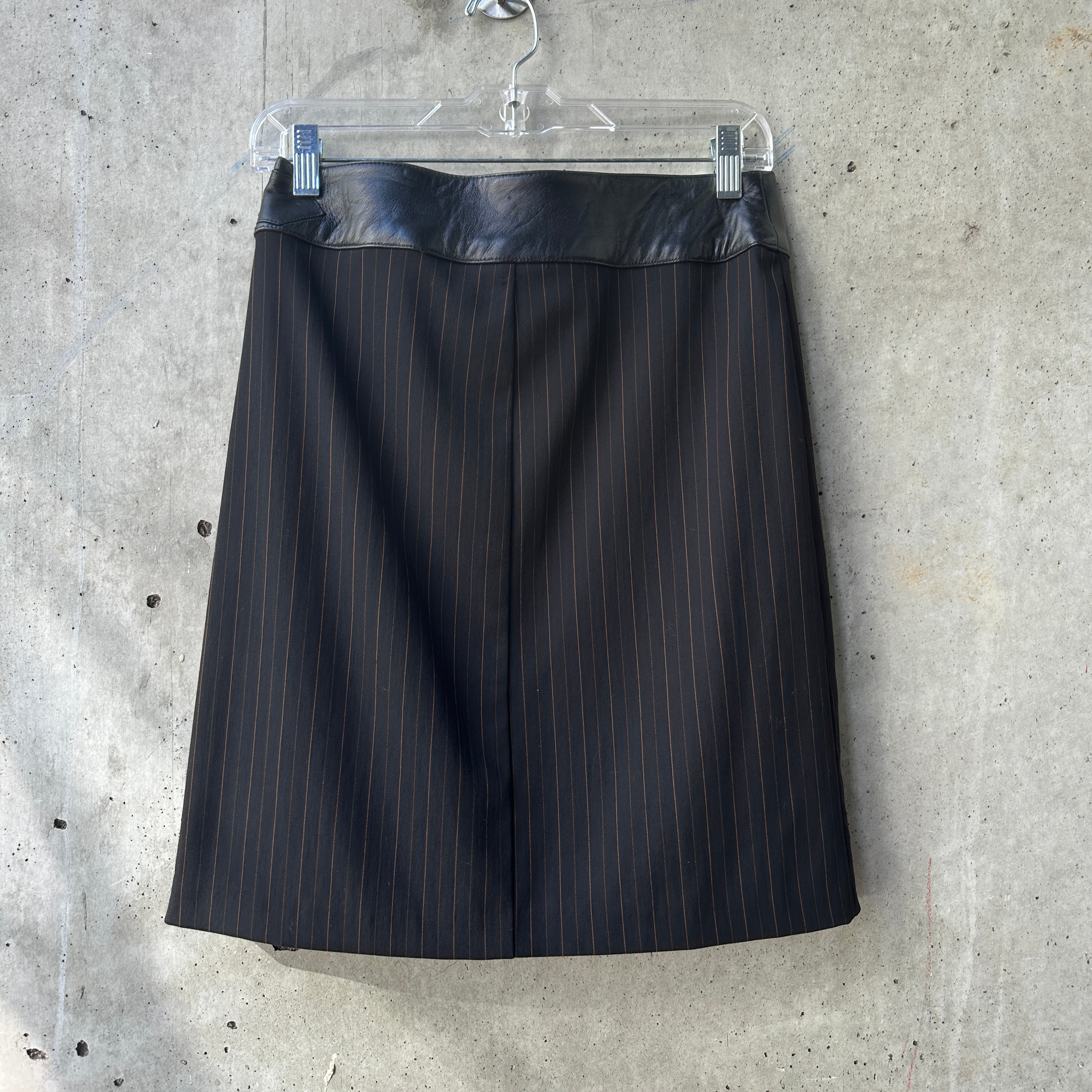 Bebe Black Pinstrip Mini Wrap Skirt  — image 3