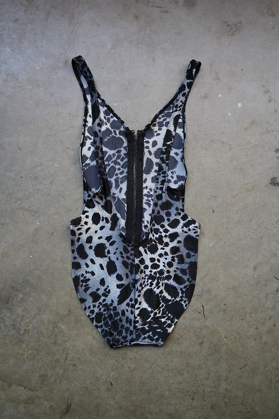 Thumbnail: Grey Animal Print Zip One-Piece