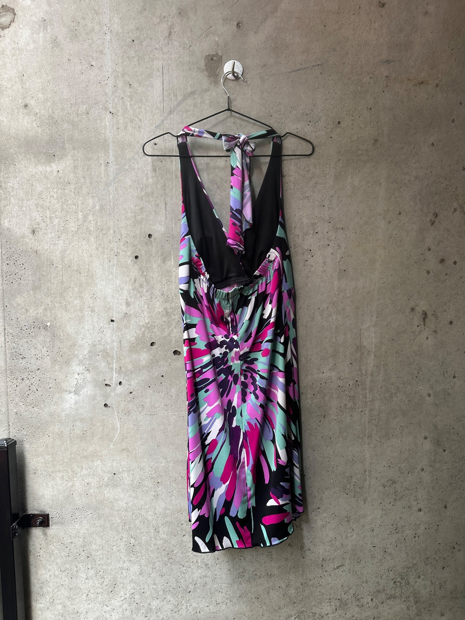 2000s Corey P. Abstract Floral Print Halter Dress, image 4