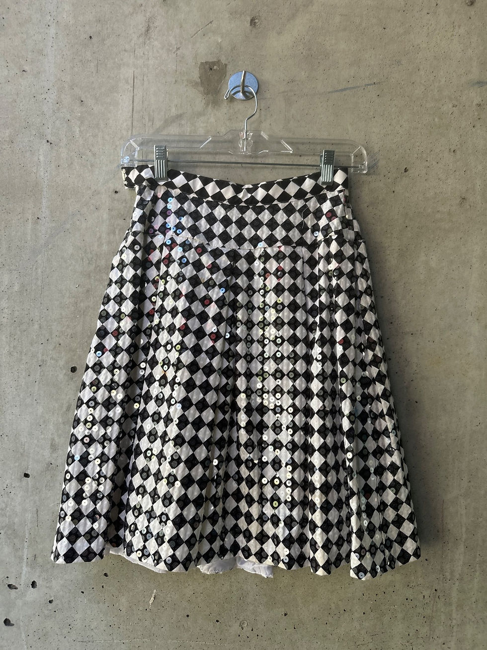 Thumbnail: 1980s-1990s Diamond Checkered Sequin Pleated Skirt