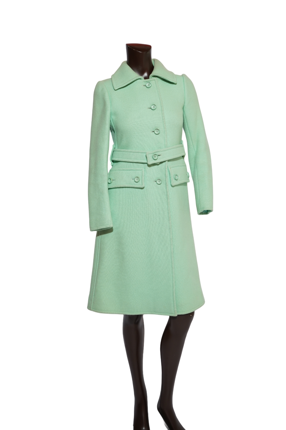 Courrèges Hyperbole Paris Mint Green Wool Belted Coat — image 7