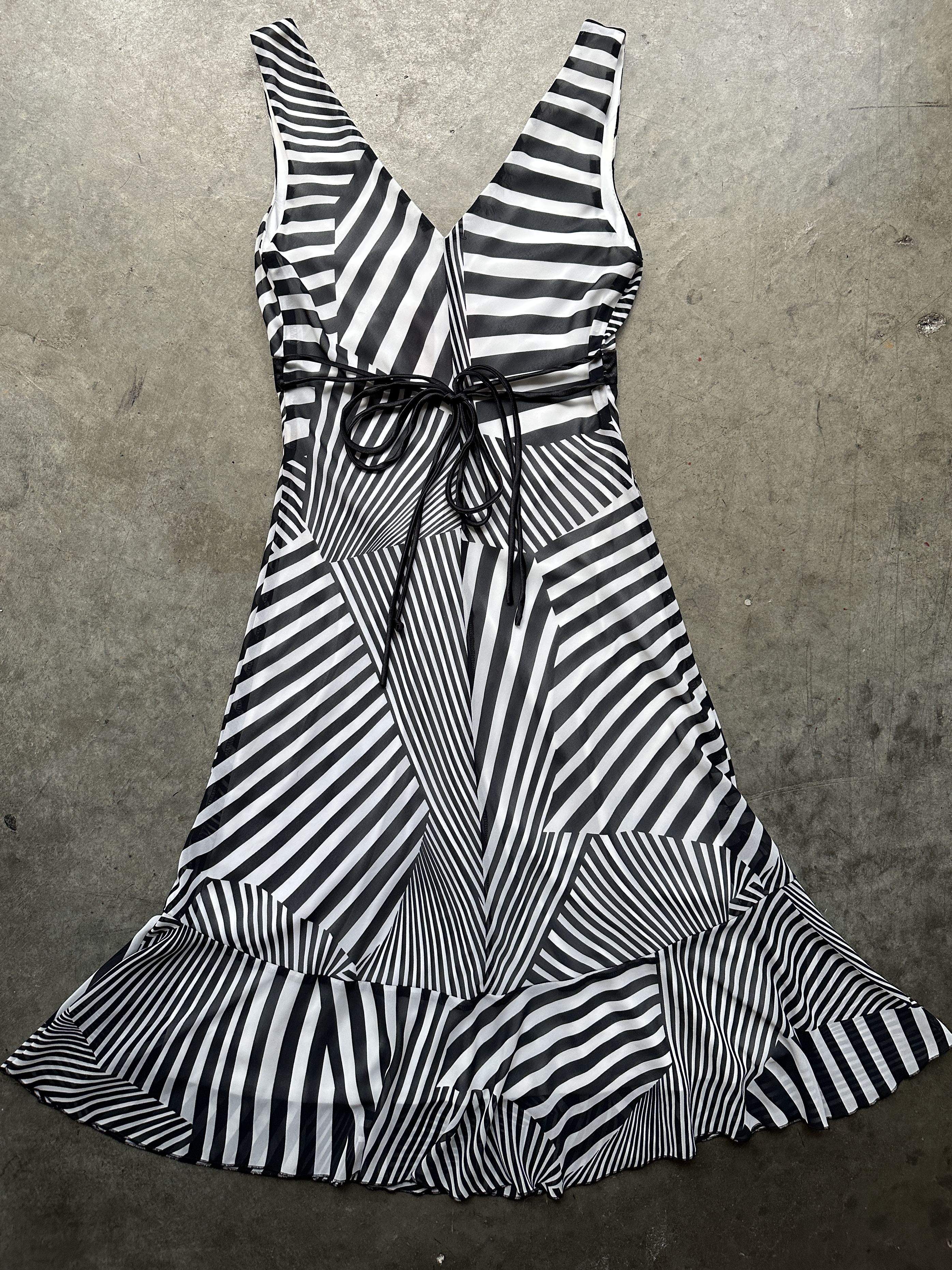 Teeze Me Black & White Striped Dress, image 3