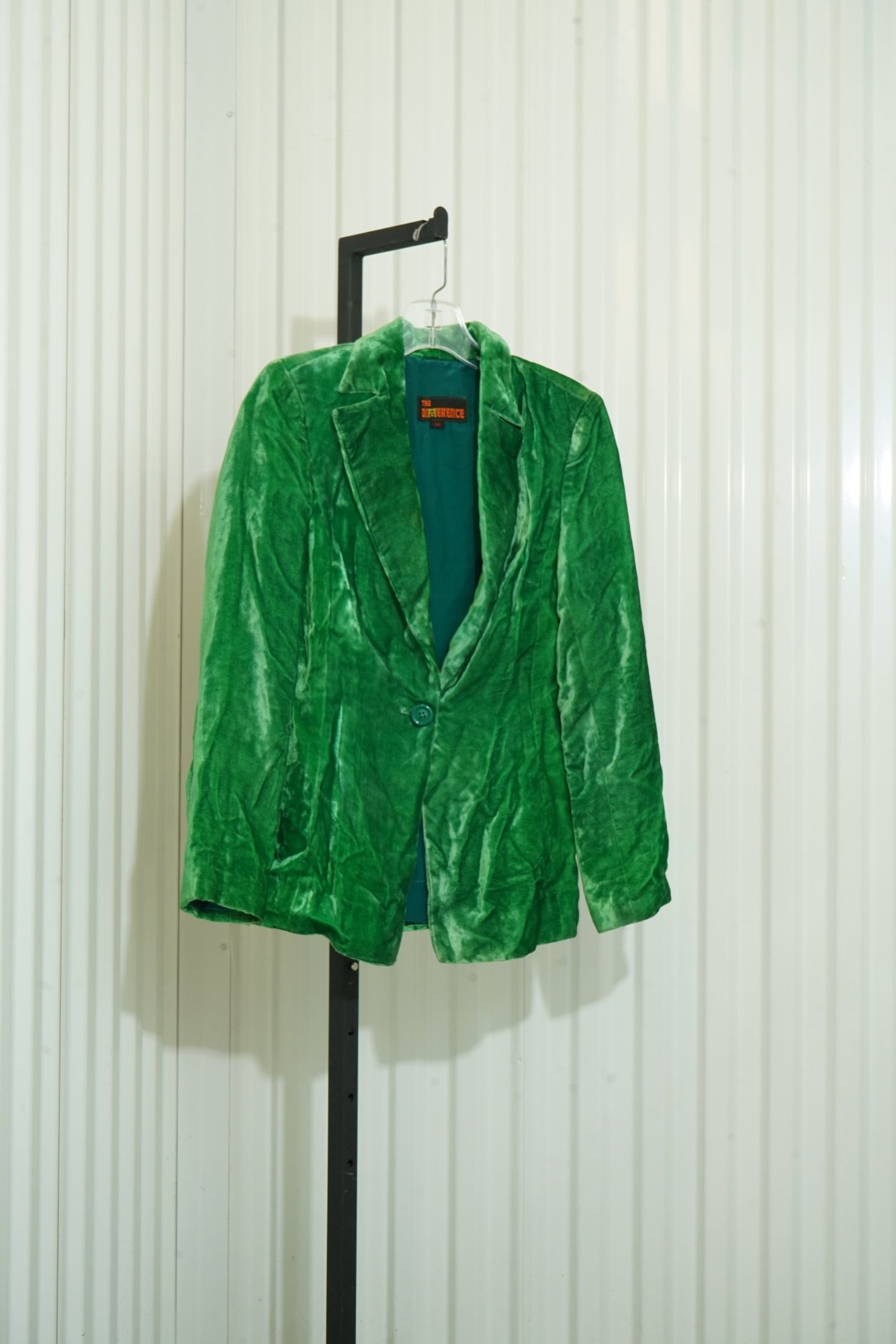 1970s The Difference Green Crushed Velvet Blazer, image 2