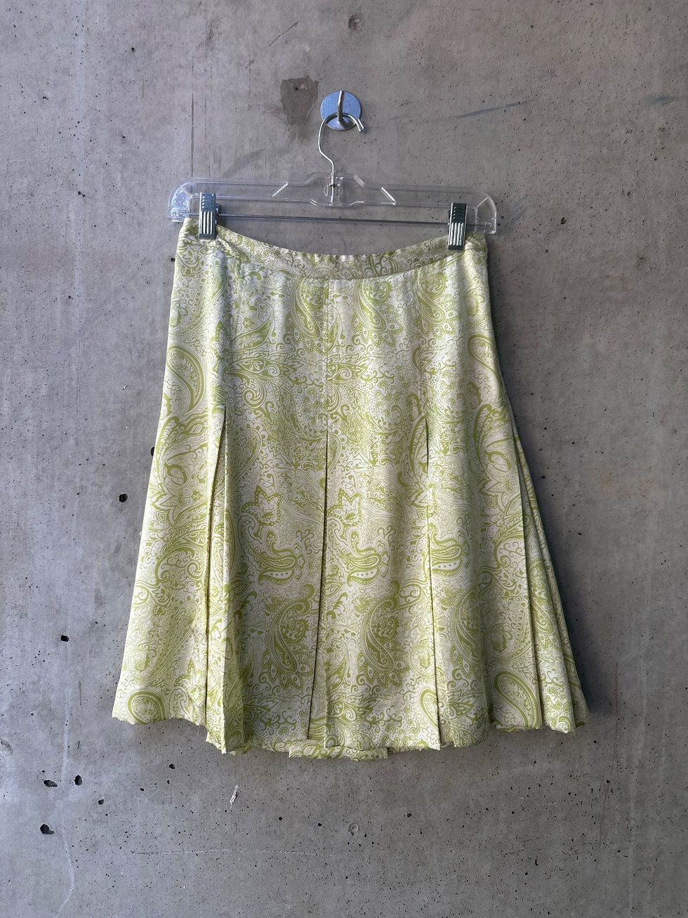 Thumbnail: 1990s J.Crew Green Paisley Pleated A-Line Skirt