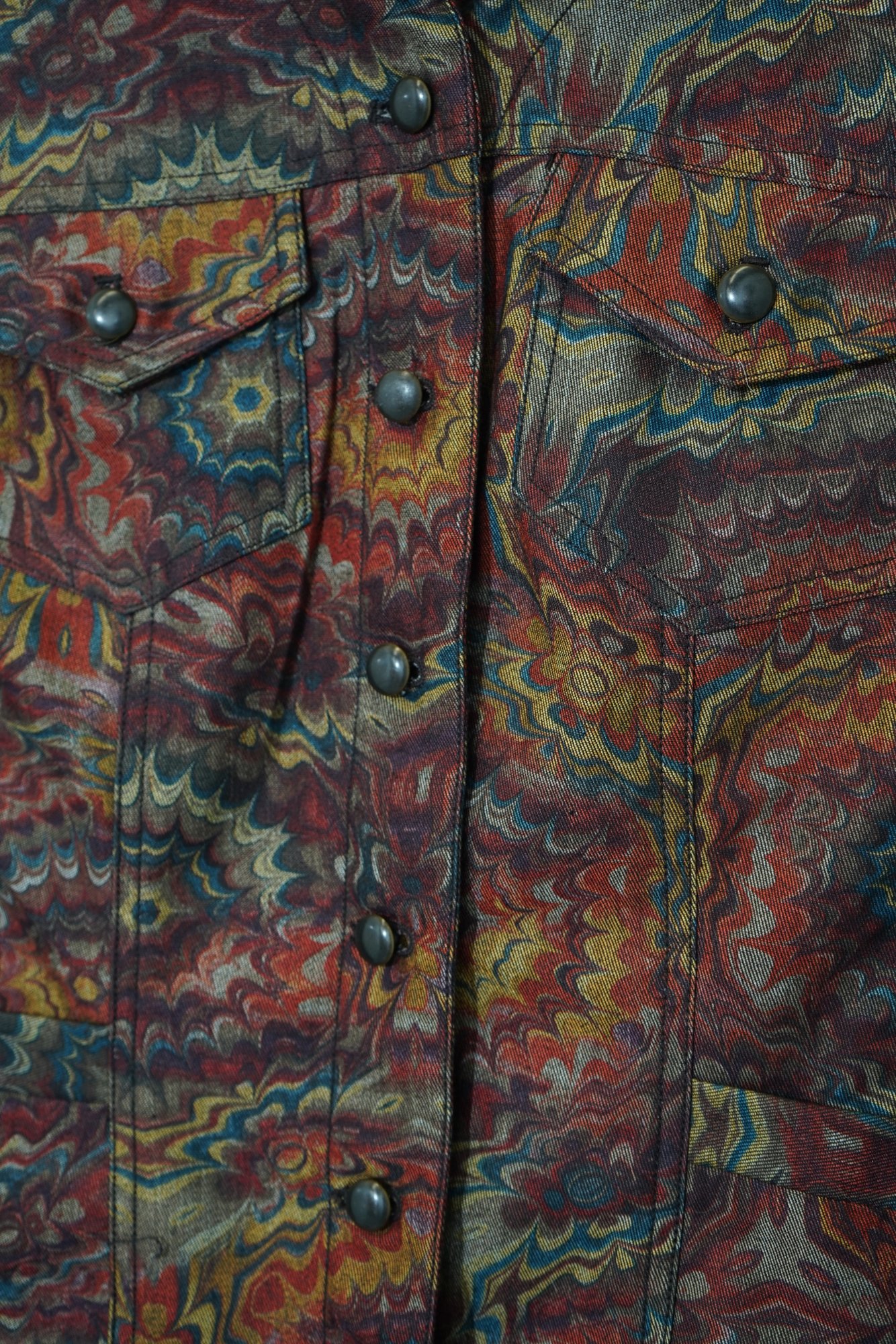 80s Coldwater Creek button-up jacket with colorful marbled print, image 2