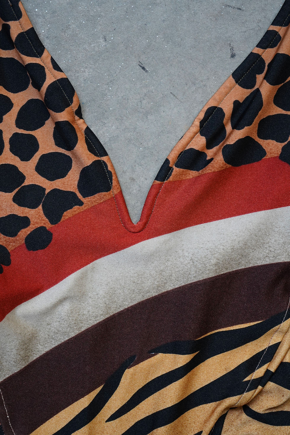 Thumbnail: Animal Print Deep Plunge One-Piece Swimsuit