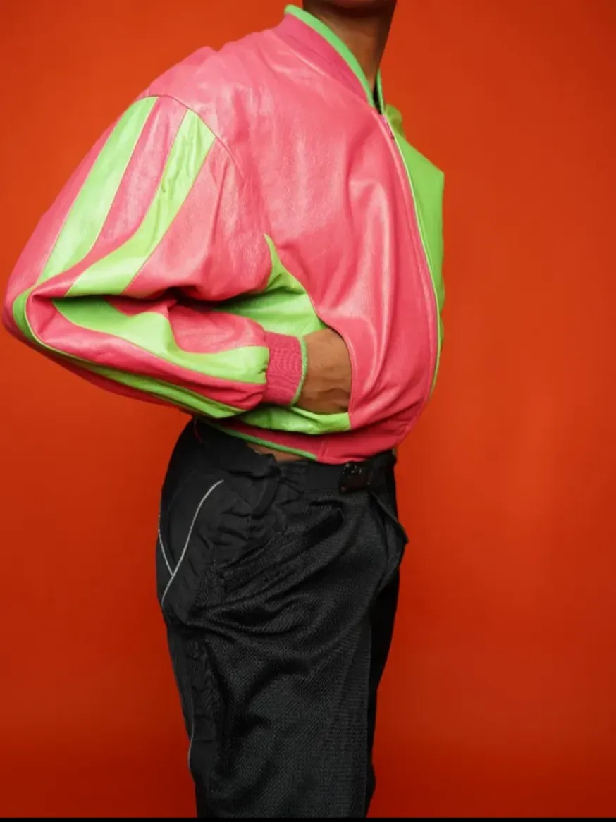 Cache Pink & Green Varsity Jacket, image 2