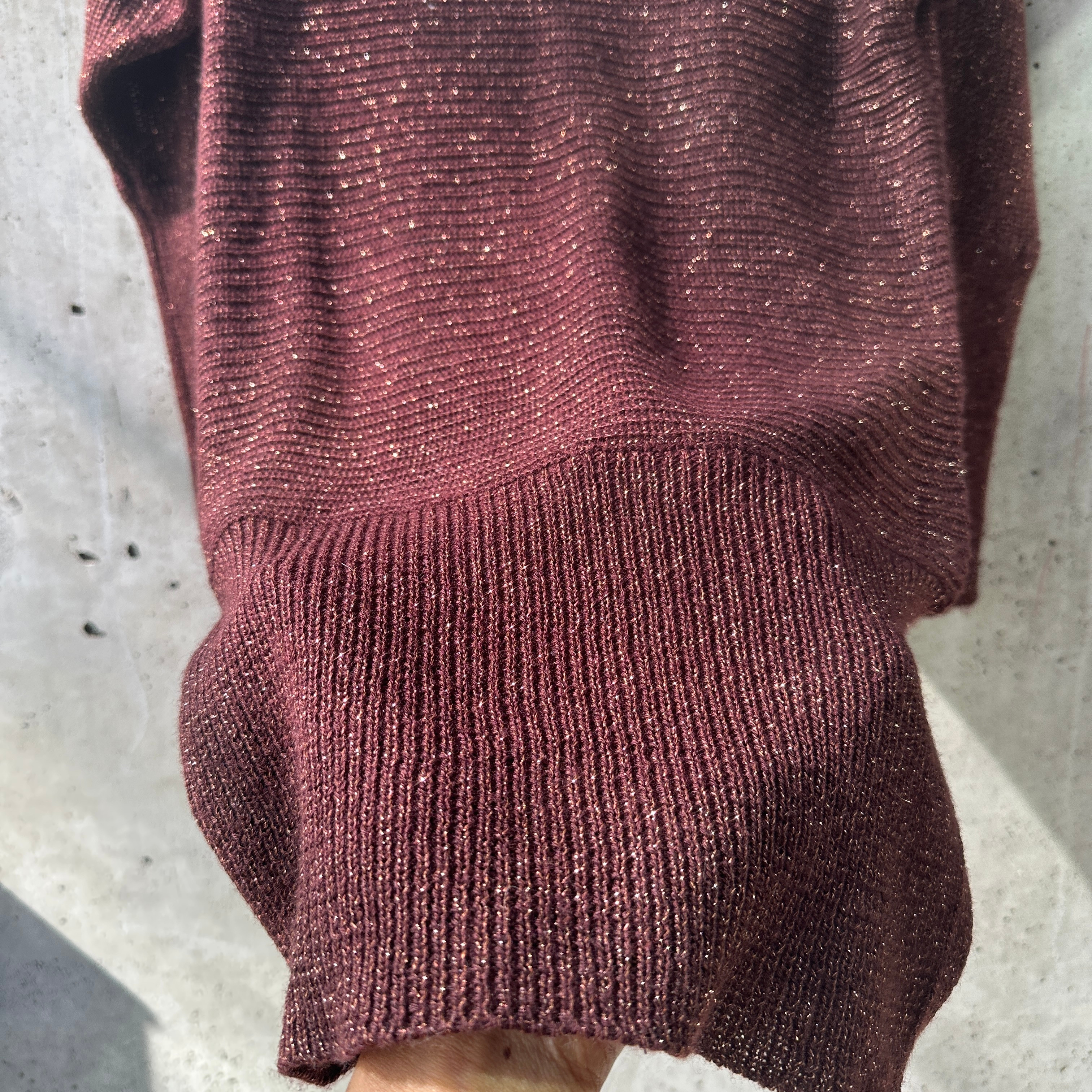 Marina Brown Gold Glitter 2000's Sweater Dress — image 6