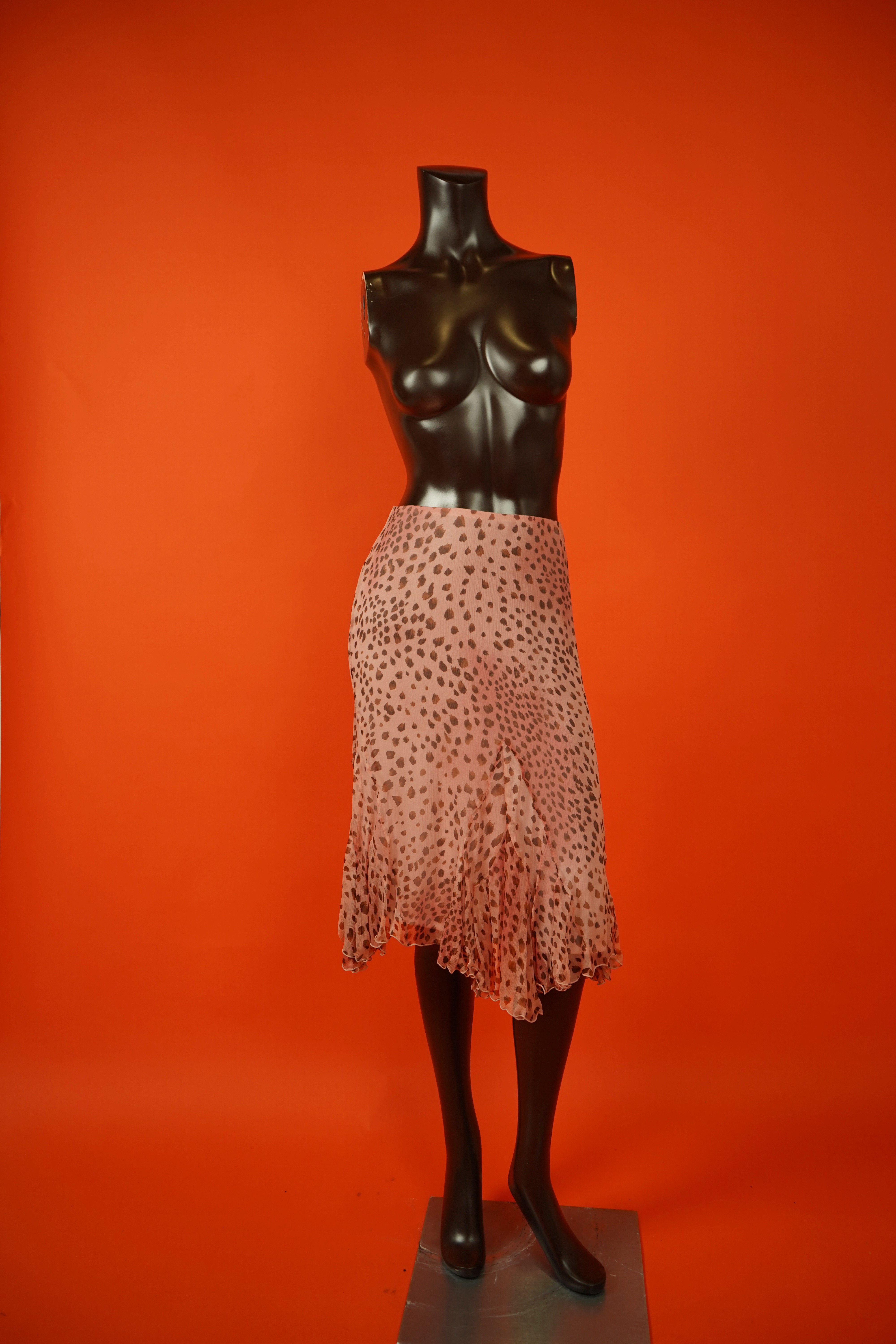 Dana Buchman Petite Pink Cheetah Silk Skirt, image 5