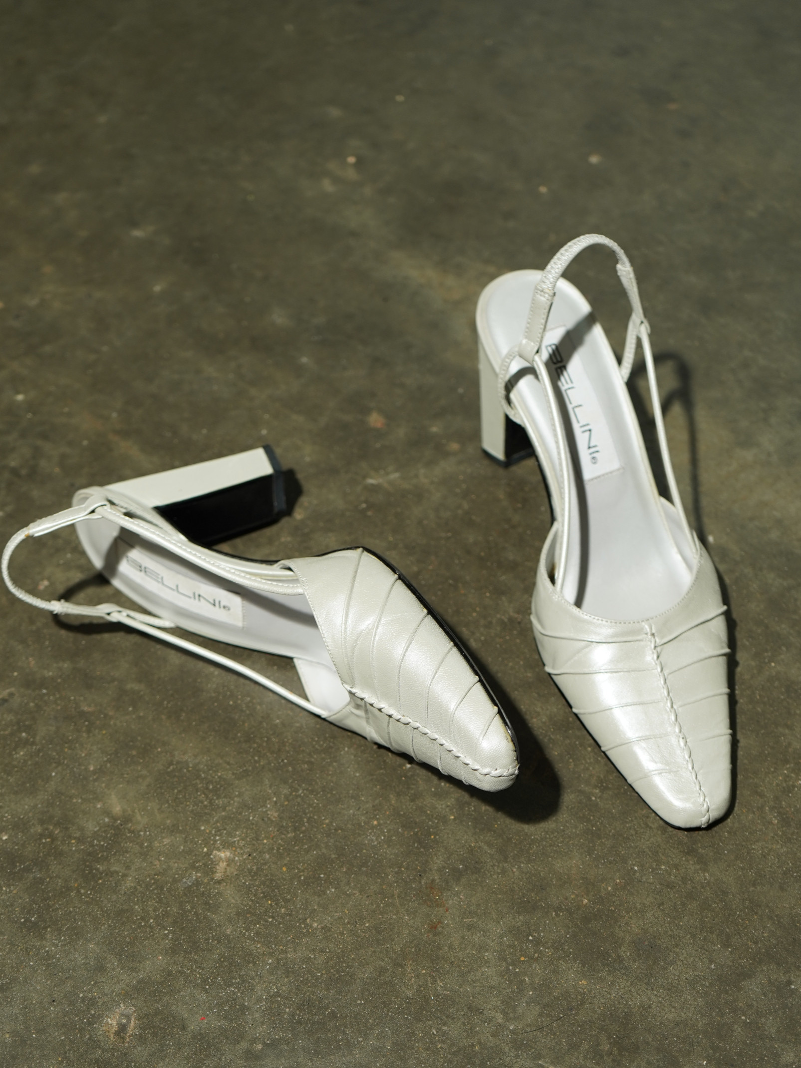 Bellini Silver Croc-Quilted Slingback Kitten Heel — image 4