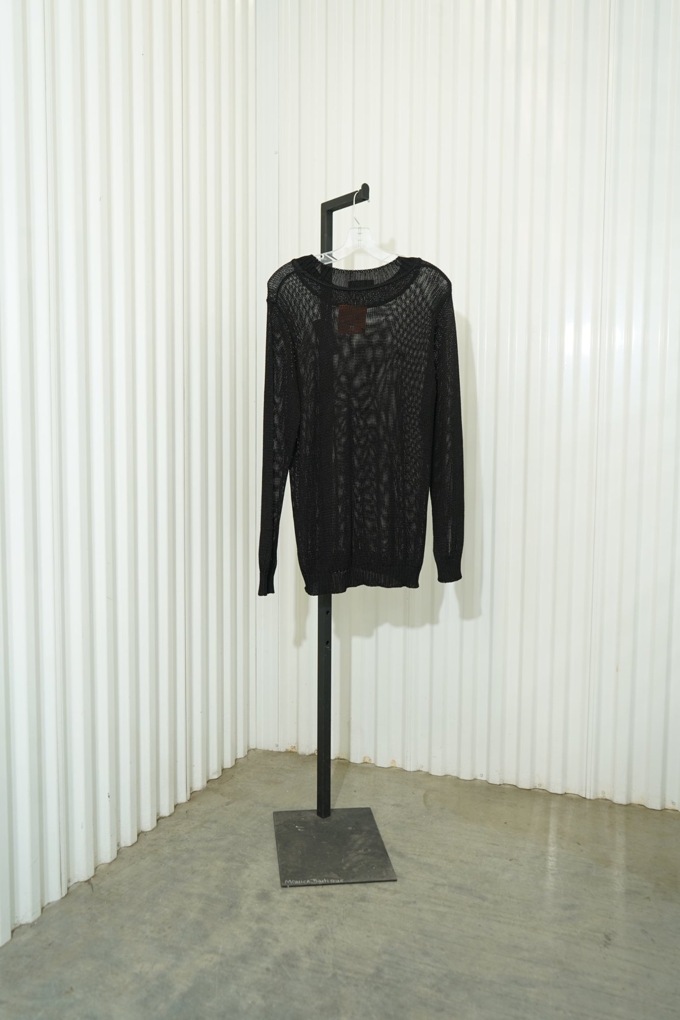 80s Gisella Glialdi Black Open-Weave Crew-Neck Sweater, image 5