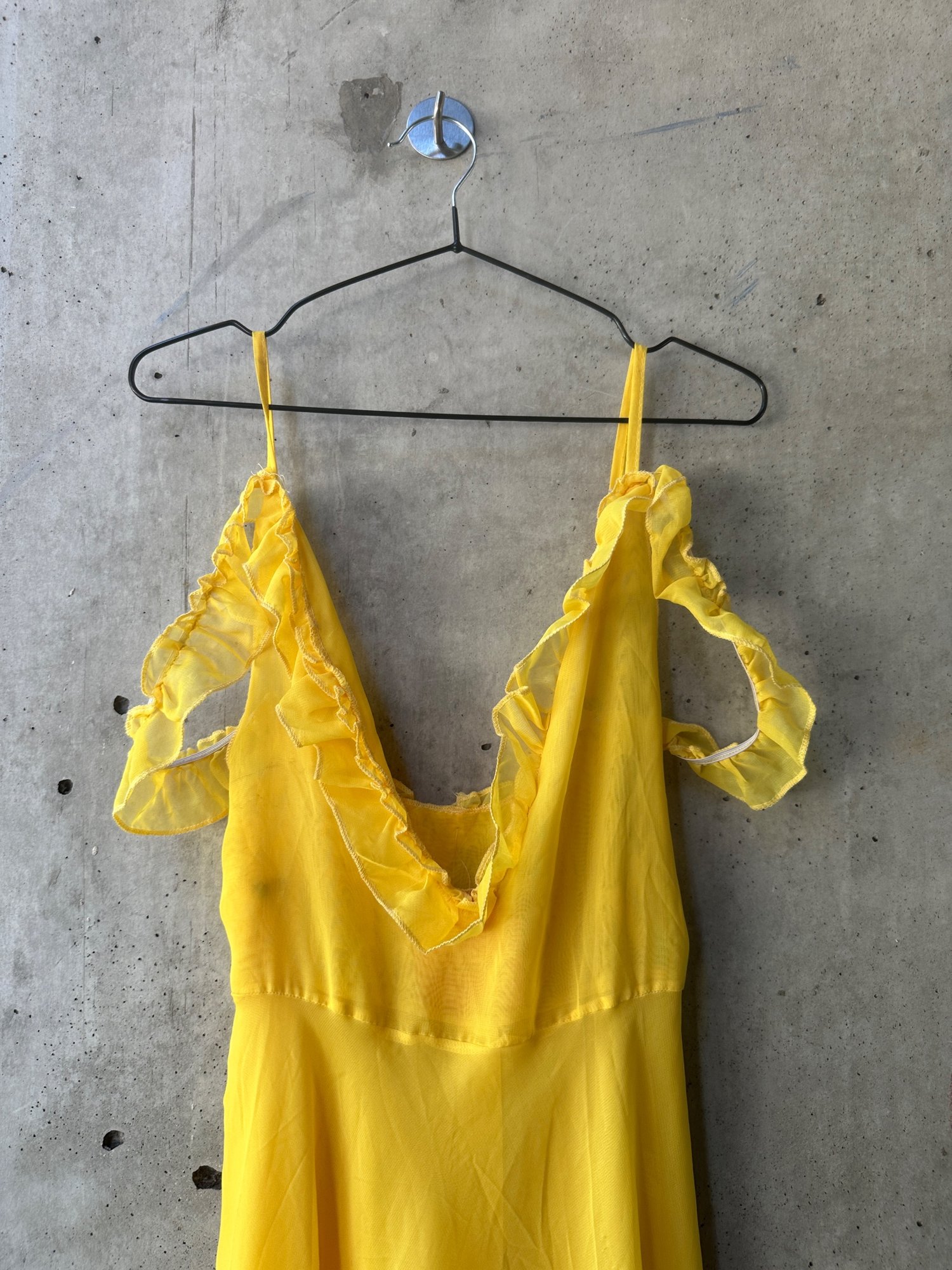 Yellow Ruffle Strap Maxi Dress, image 3