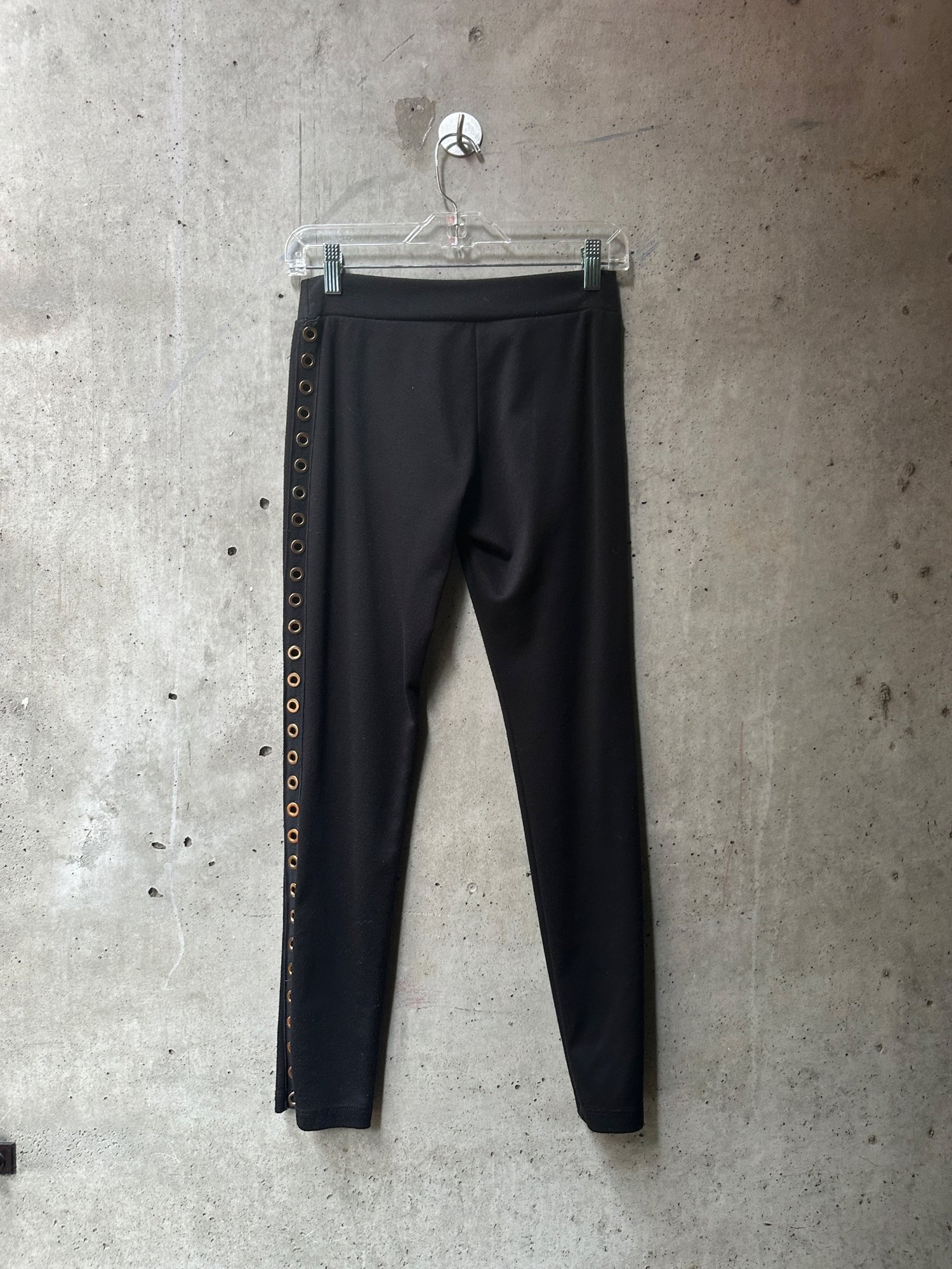 Black Leggings with Grommet Detail, image 4