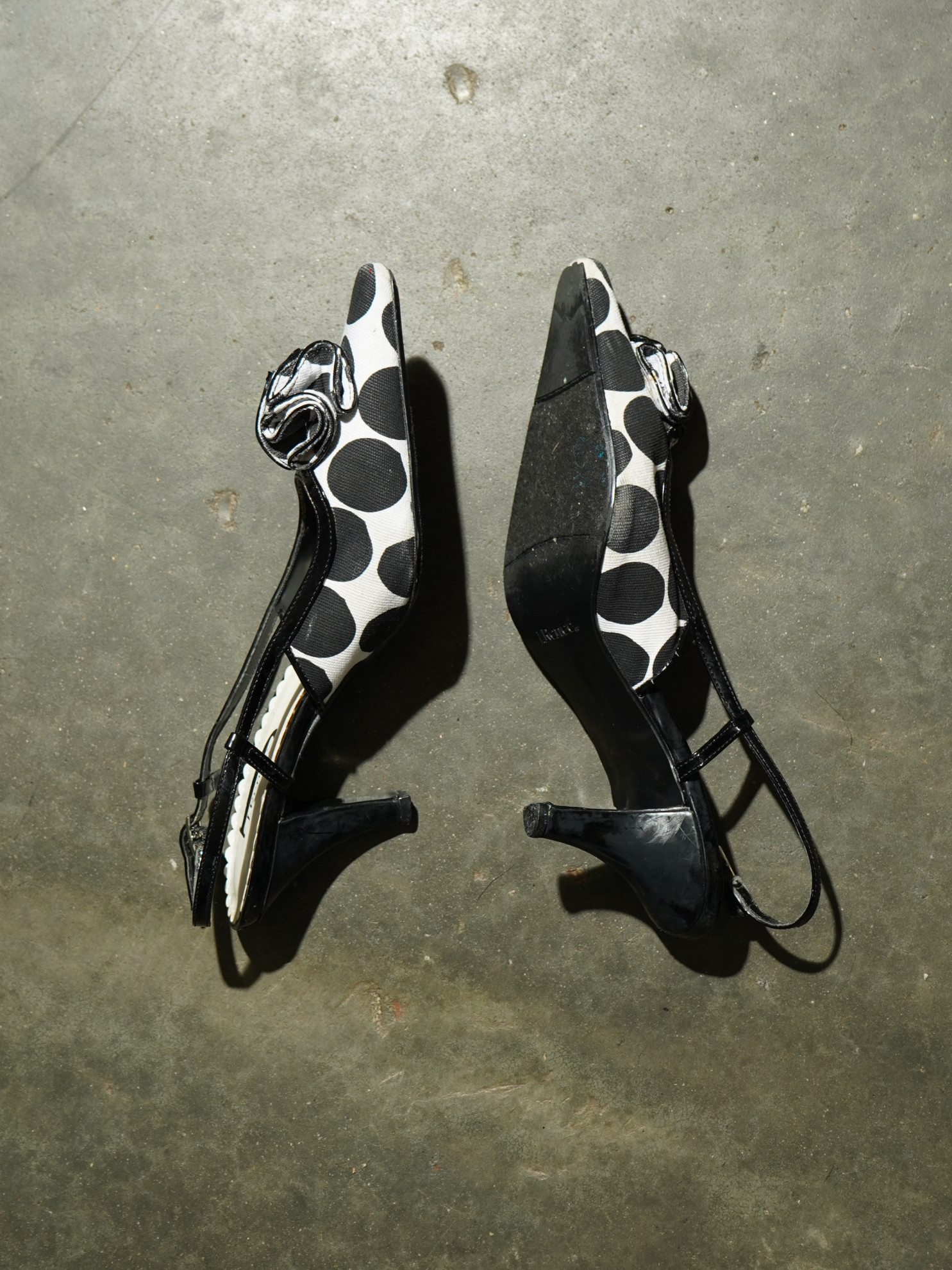 J. Renee Black & White Polka Dot Rosette Slingback — image 2