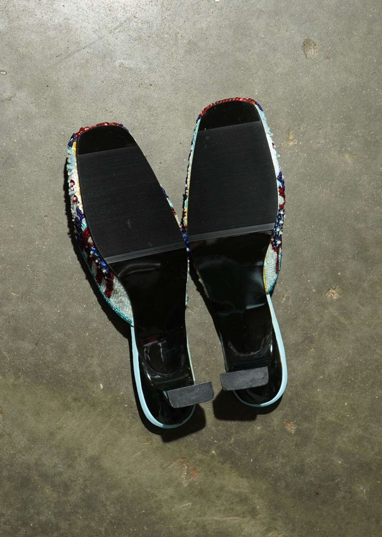 Wanted Americana Crystal Beaded Flag Heart Flat Mule — image 6