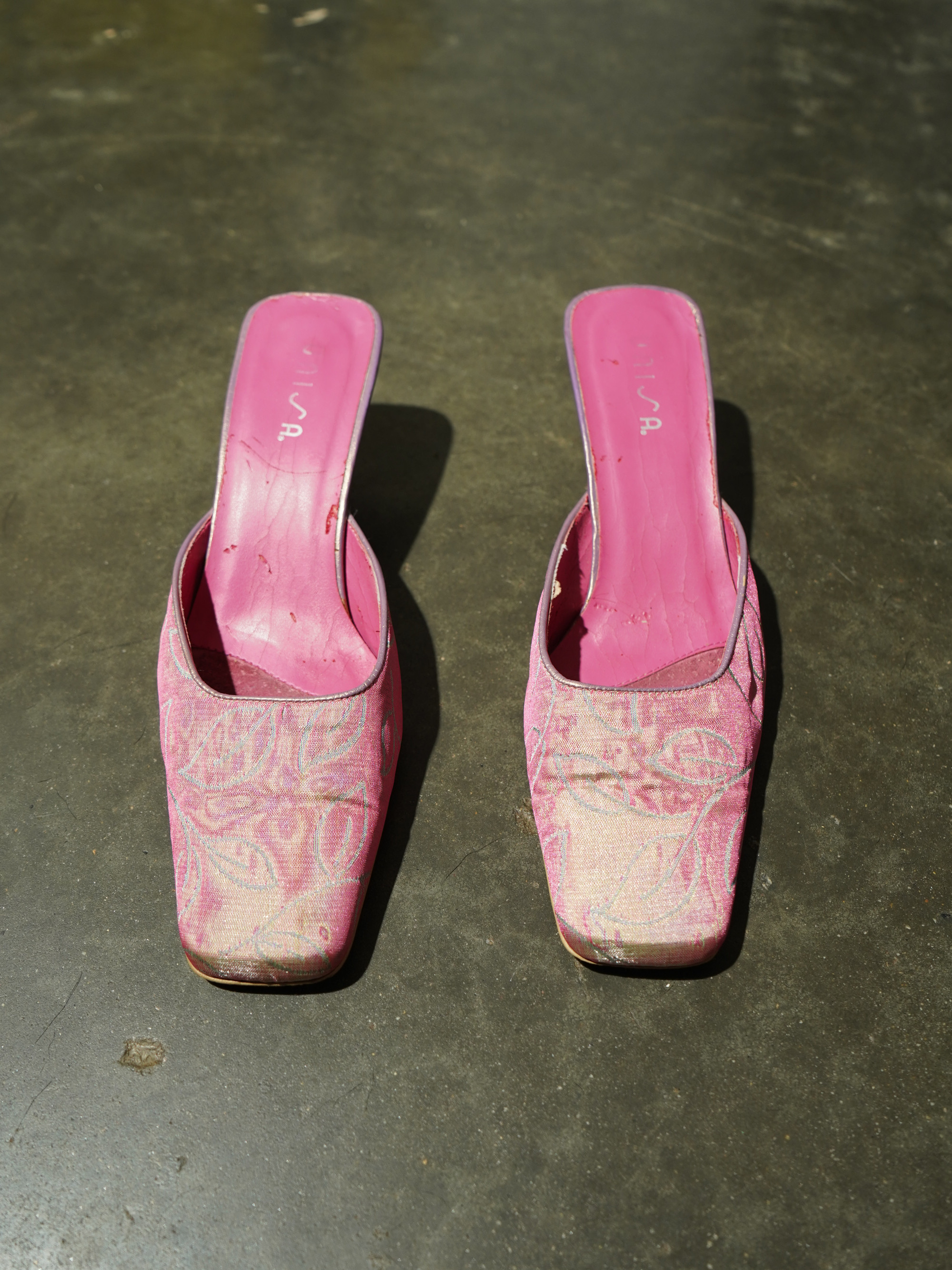 UNISA Pink Brocade Square-Toe Kitten Mule — image 3