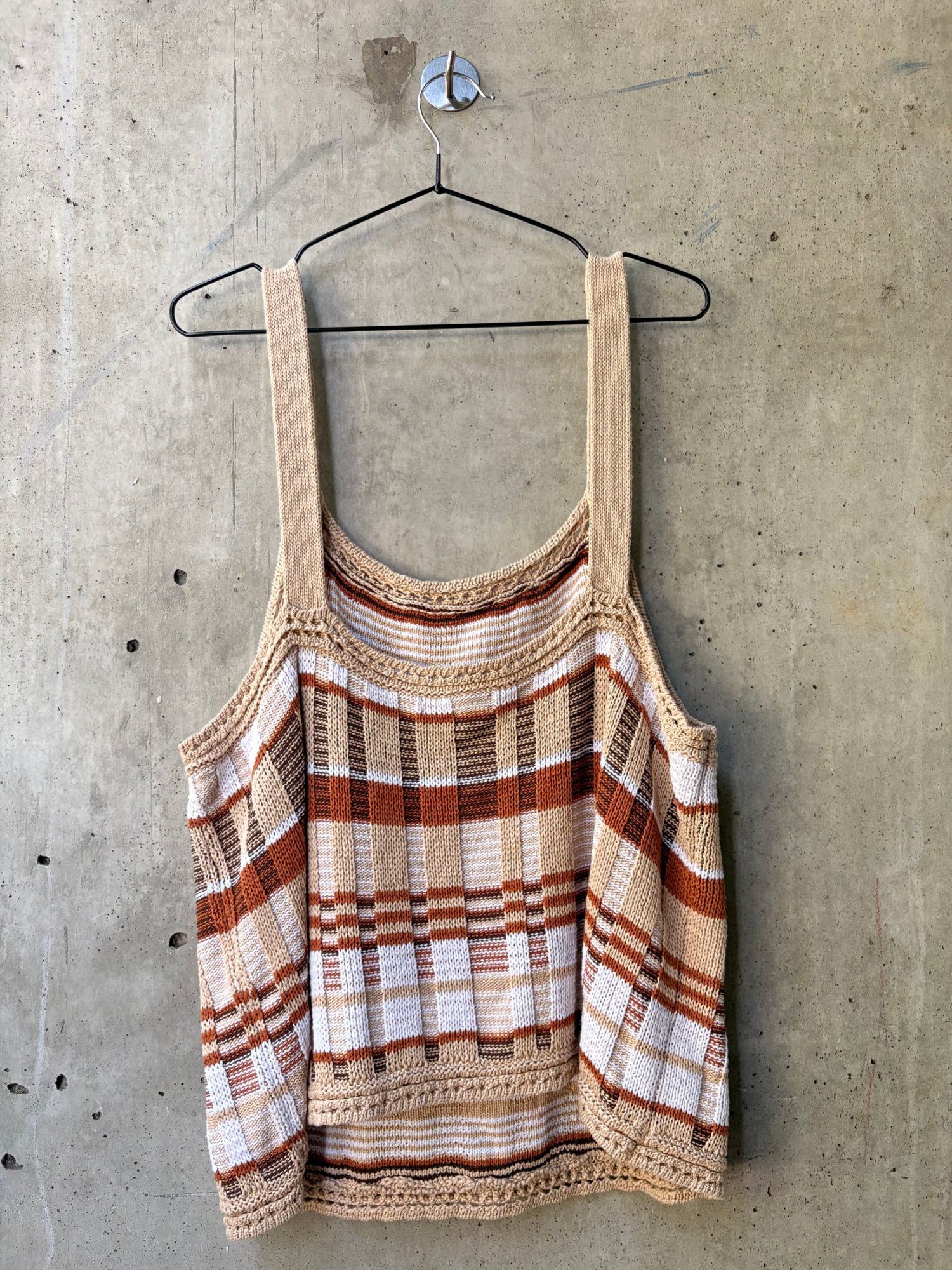 1970s-1980s BANANA REPUBLIC Knit Plaid Tank Top, image 4