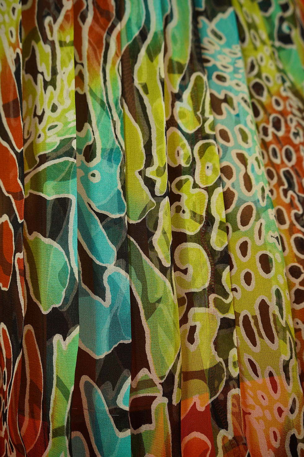 Thumbnail: Richard Malcolm Animal Print Ruffle Silk Skirt