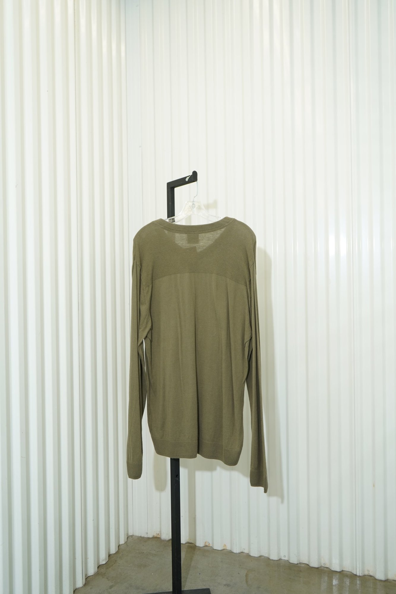 80s Oakley Sage Green V Neck 100% Cotton Long-Sleeve Sweater, image 5