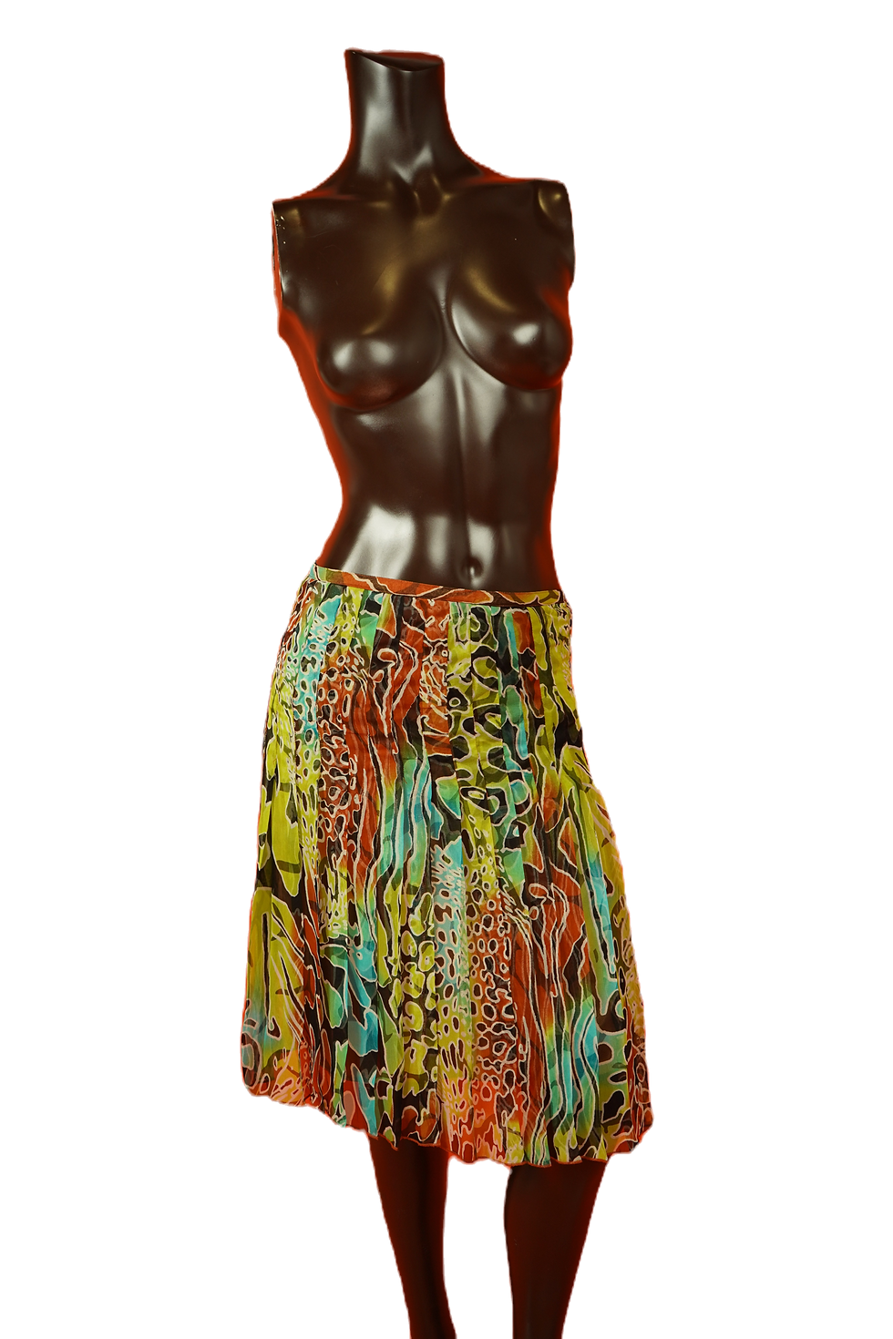 Thumbnail: Richard Malcolm Animal Print Ruffle Silk Skirt