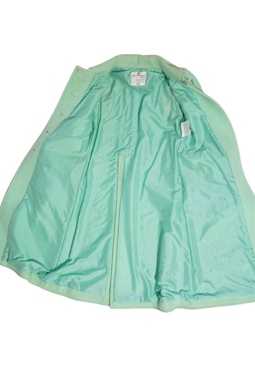 Courrèges Hyperbole Paris Mint Green Wool Belted Coat — image 10