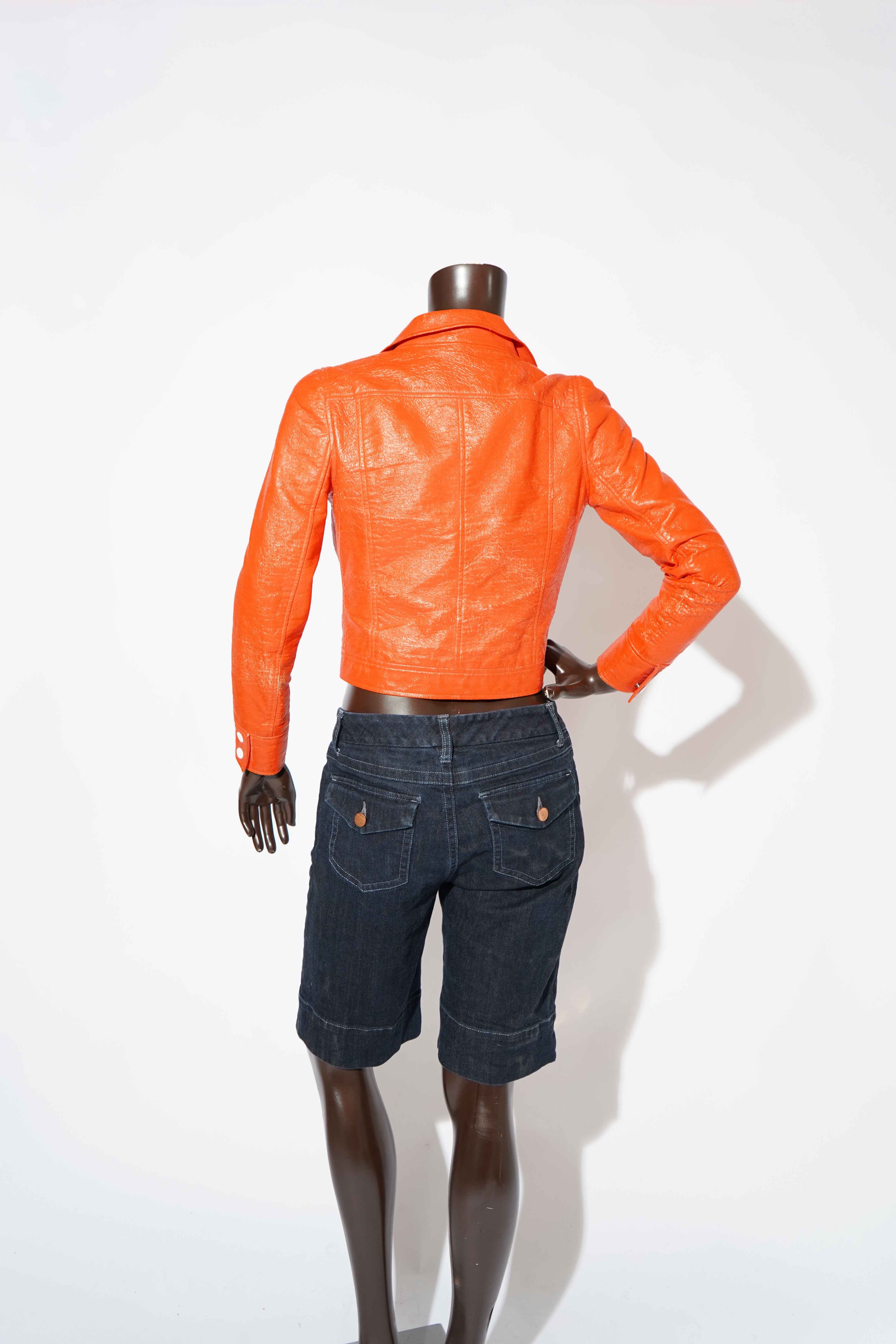 Original 1960s André Courrèges Orange Vinyl Jacket — image 8