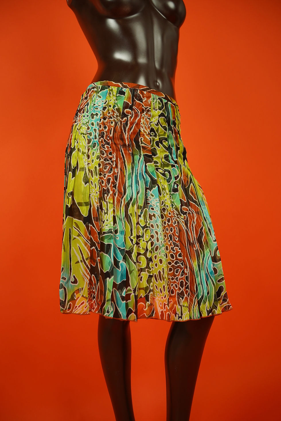 Thumbnail: Richard Malcolm Animal Print Ruffle Silk Skirt