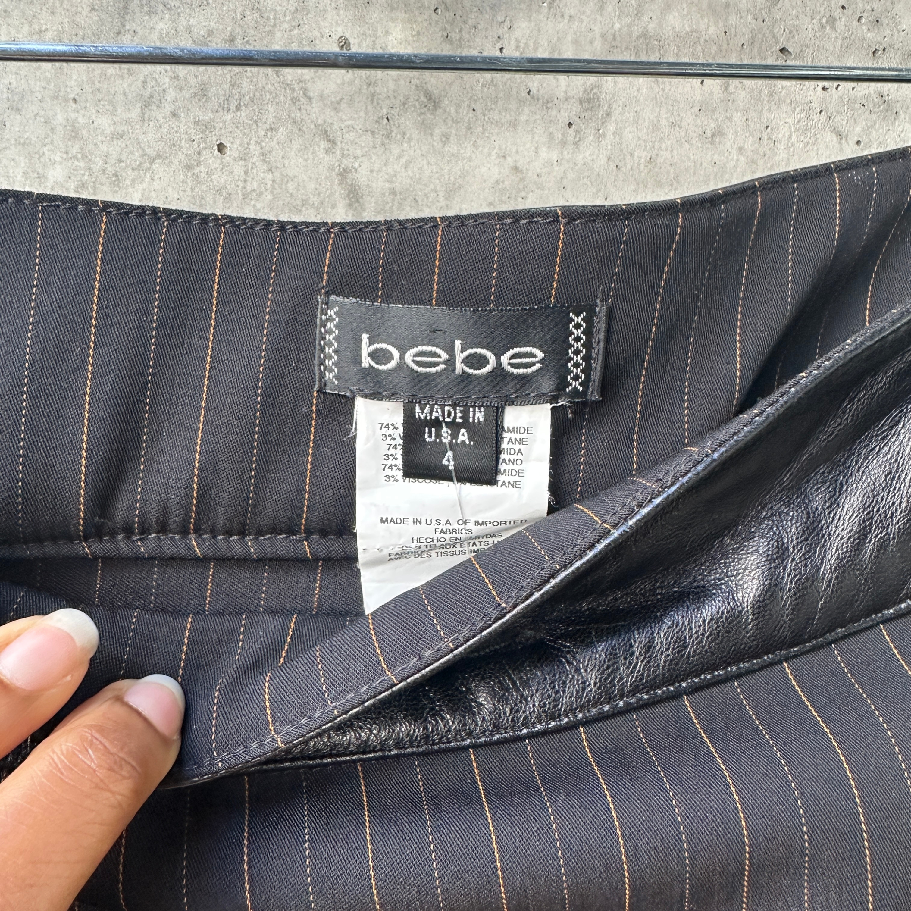 Bebe Black Pinstrip Mini Wrap Skirt  — image 6