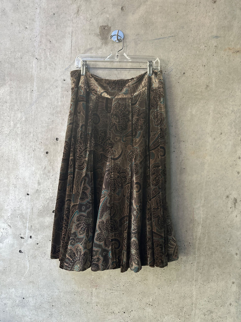Thumbnail: 2000s-2010s Loft Paisley Print A-Line Midi Skirt