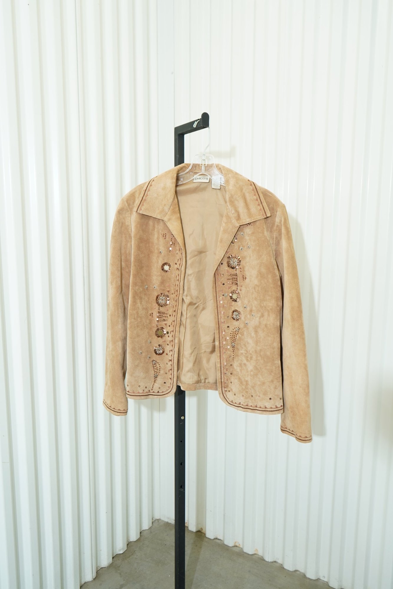 CHICO'S Vintage Suede Jacket with Button Details, image 8
