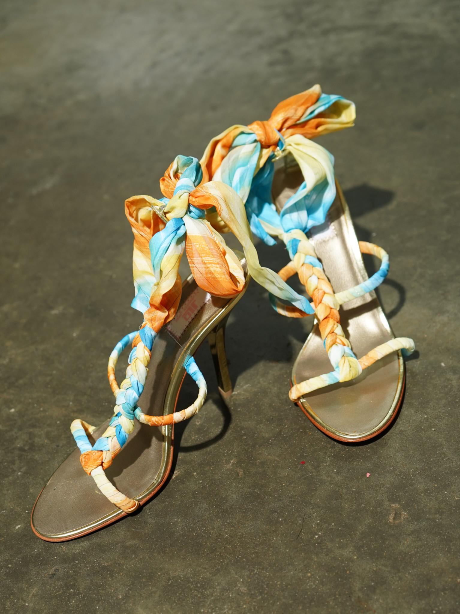 JLO Braided Silk Scarf Lace-Up Gladiator Sandal — image 9