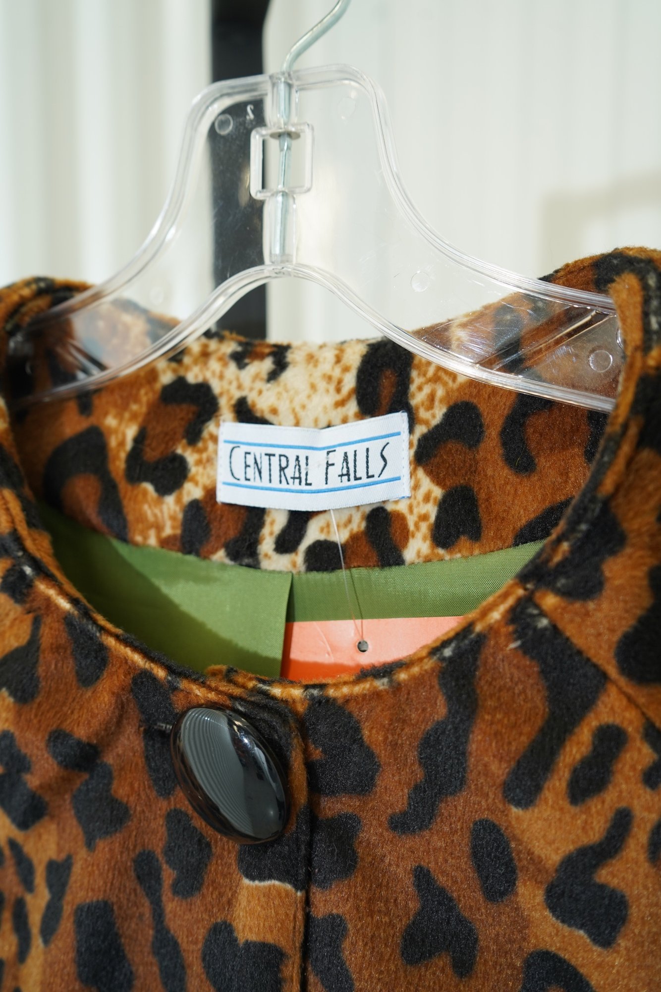90s Central Falls Leopard Faux Fur Crop Jacket, image 5