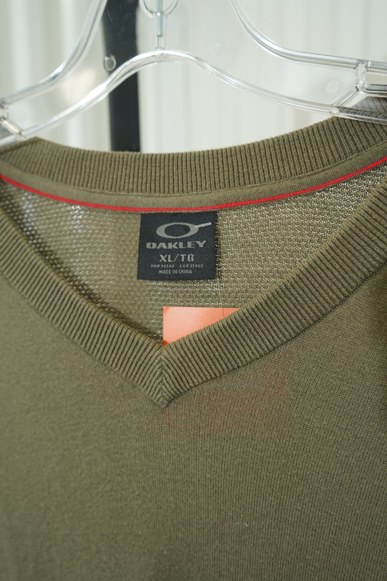 80s Oakley Sage Green V Neck 100% Cotton Long-Sleeve Sweater, image 3